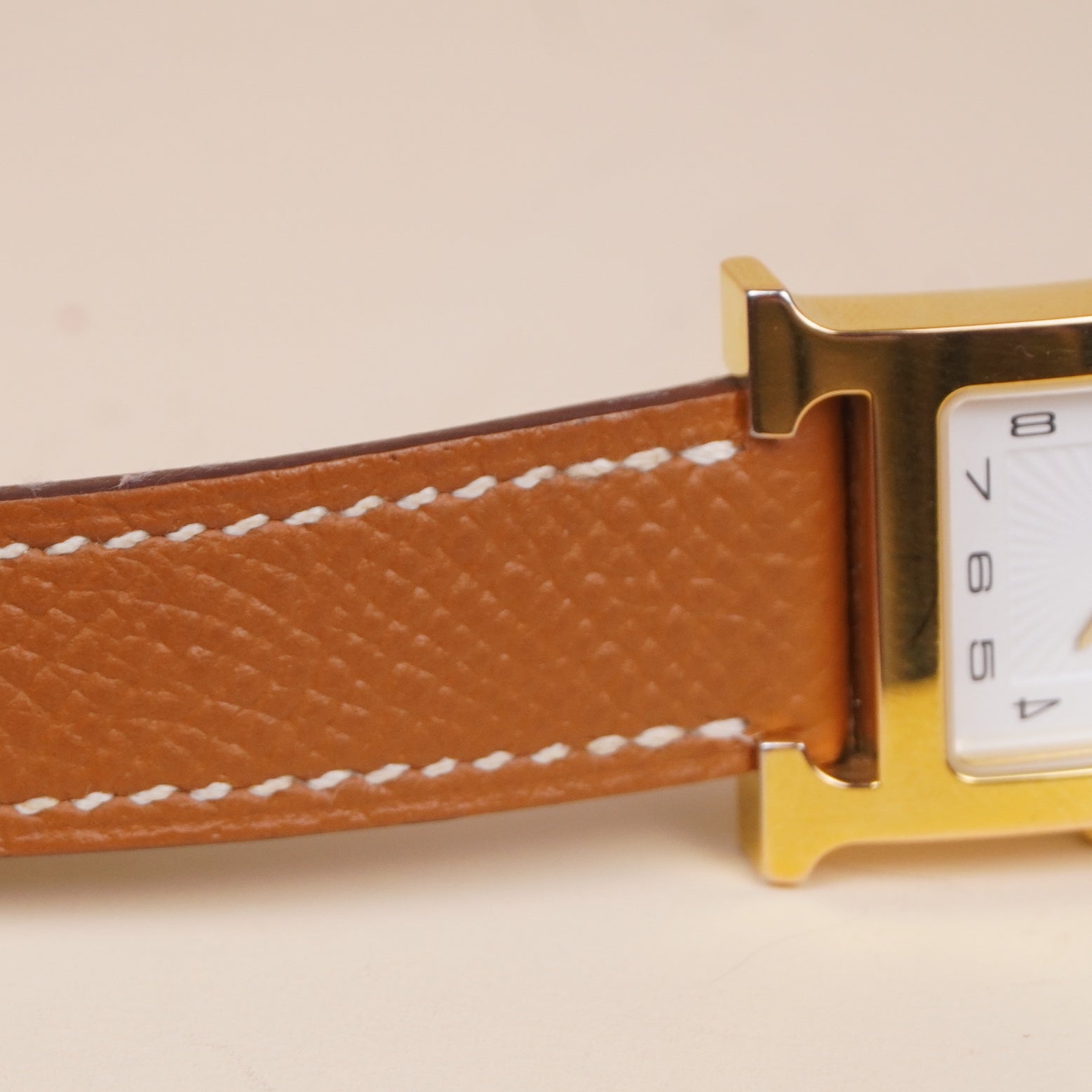 PRE-OWNED Stainless Steel Epsom 21mm Heure H Hour Quartz Watch Gold