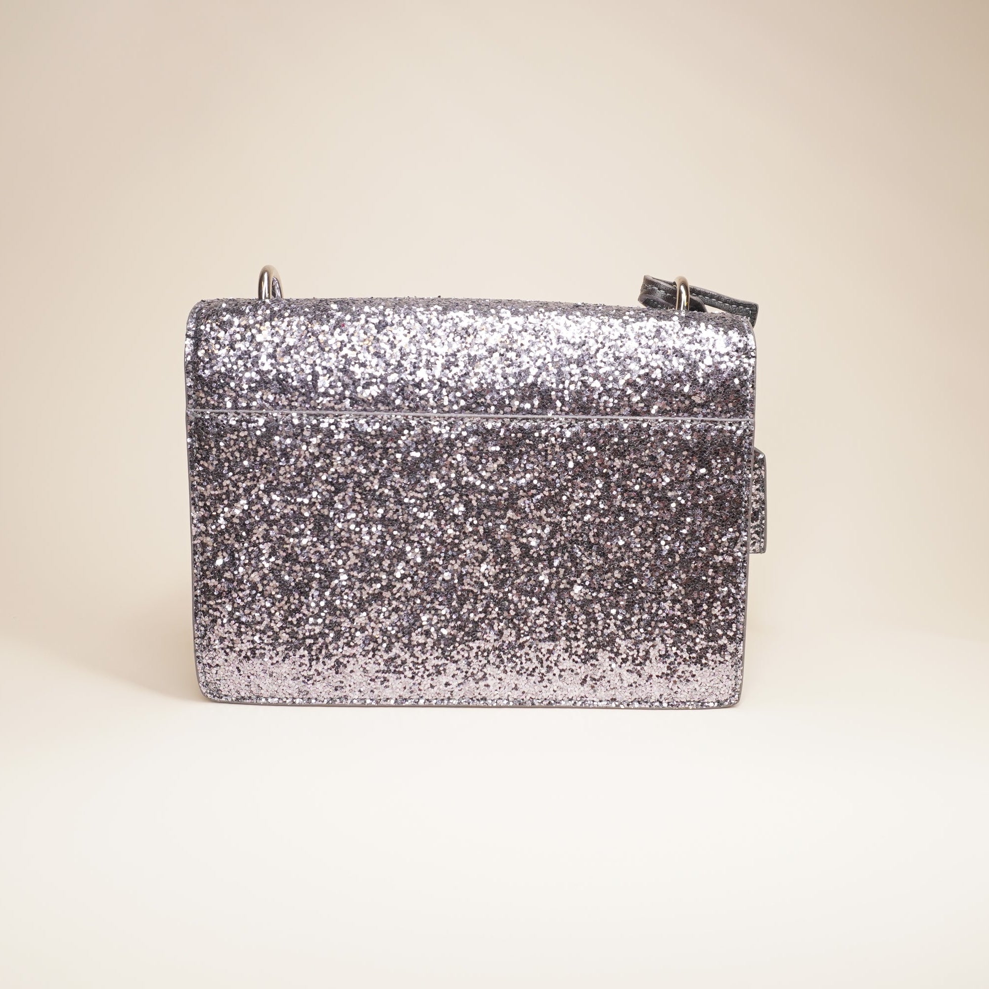 PRE-OWNED YSL Glitter Silver Small Sunset Shoulder Bag