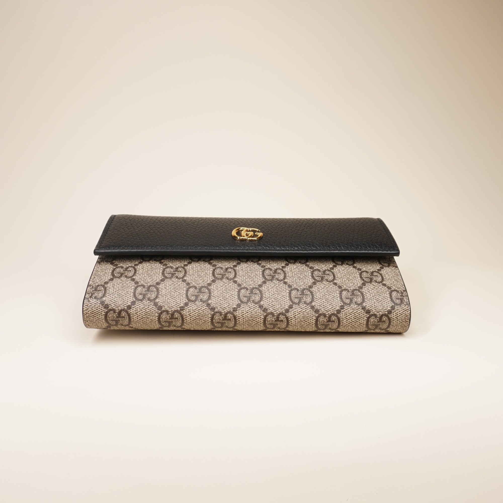 PRE-OWNED Dollar Calfskin GG Supreme Monogram Petite GG Marmont WOC