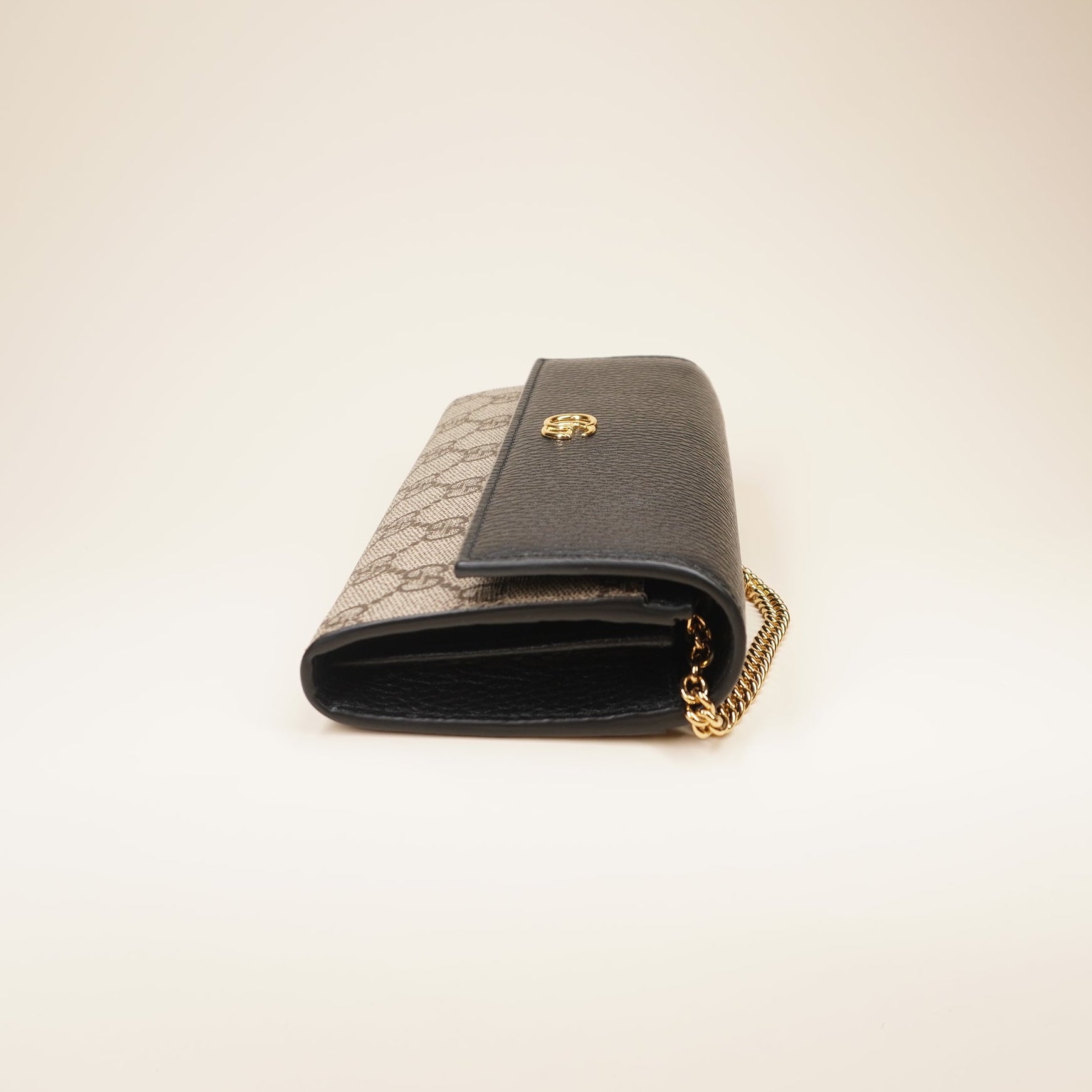 PRE-OWNED Dollar Calfskin GG Supreme Monogram Petite GG Marmont WOC