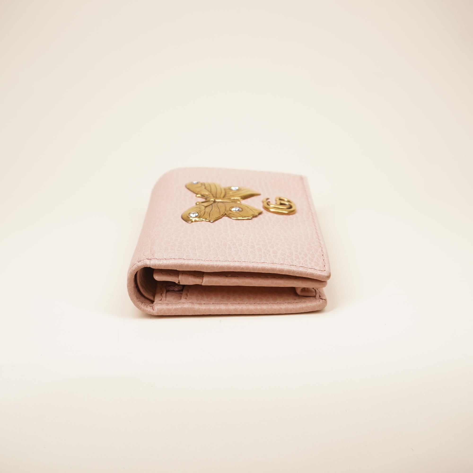 GG Pink Butterfly Card Case Wallet