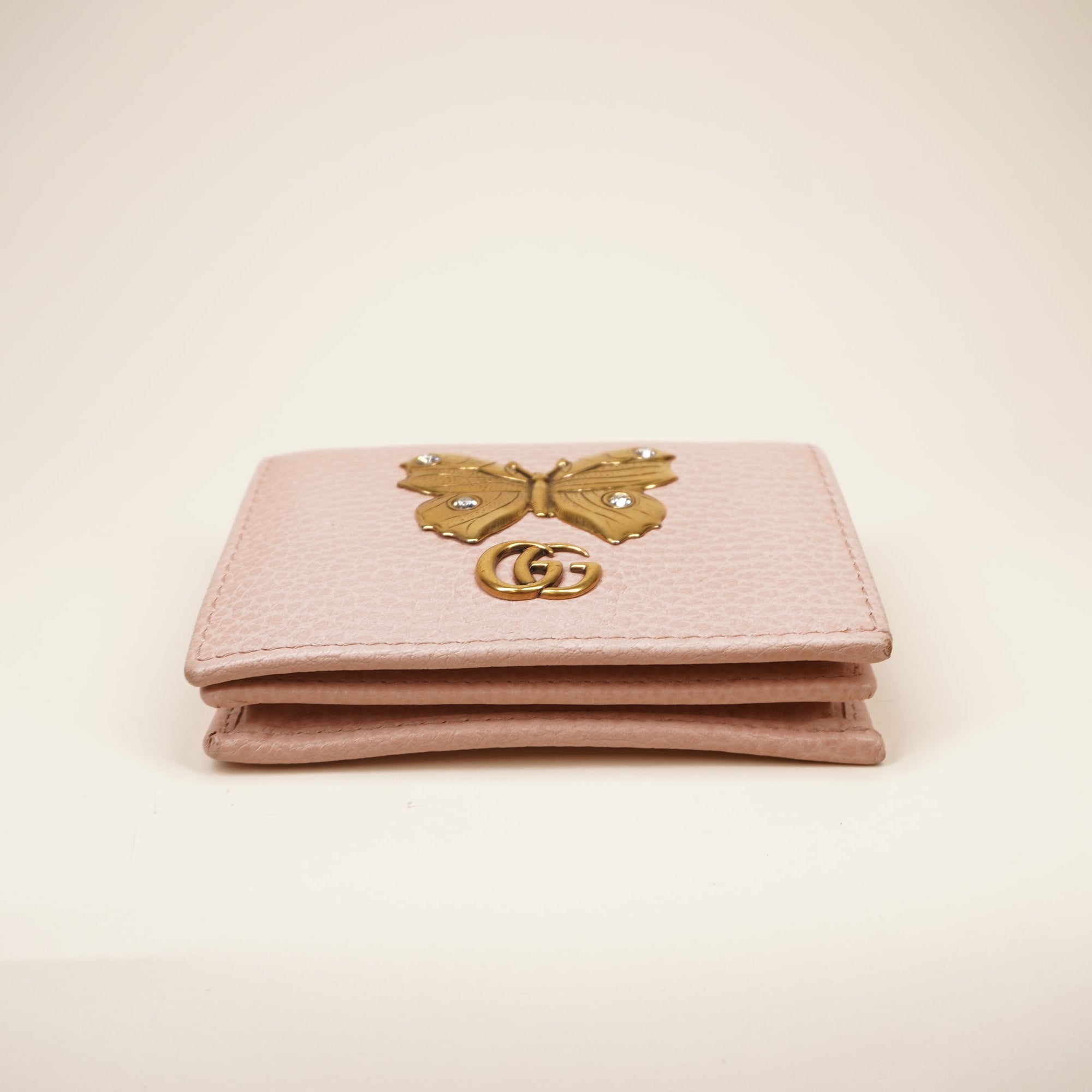 GG Pink Butterfly Card Case Wallet