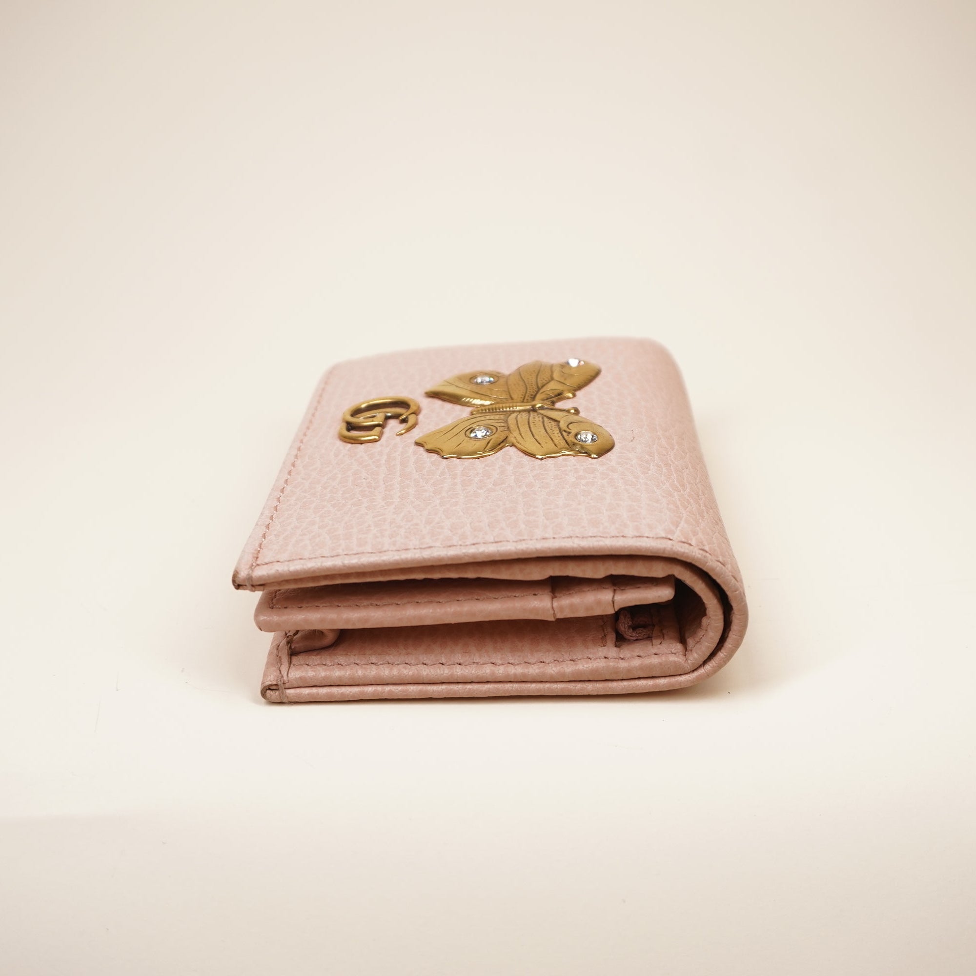 GG Pink Butterfly Card Case Wallet
