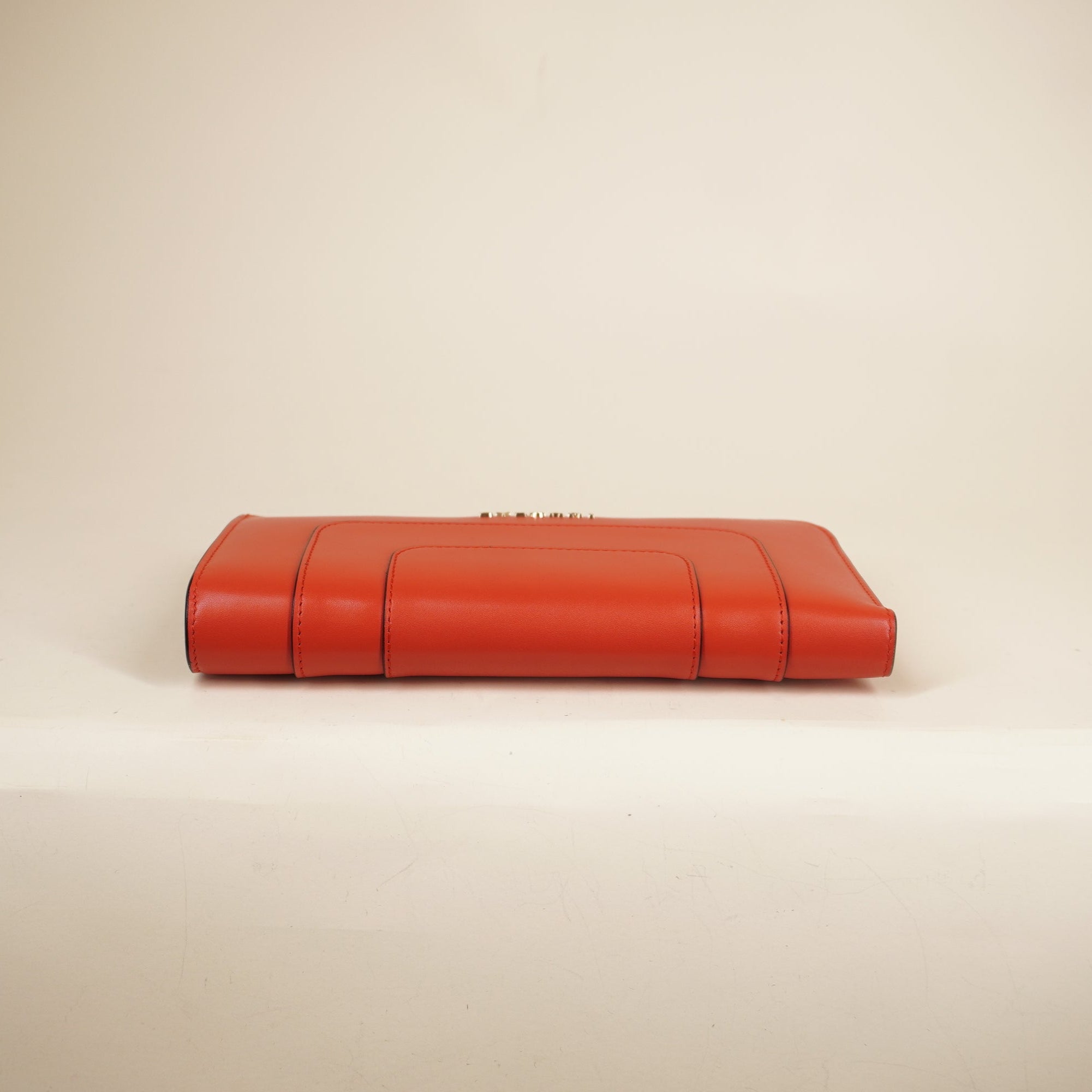 PRE-OWNED Red Serpenti Forever Zip Around Wallet Leather 