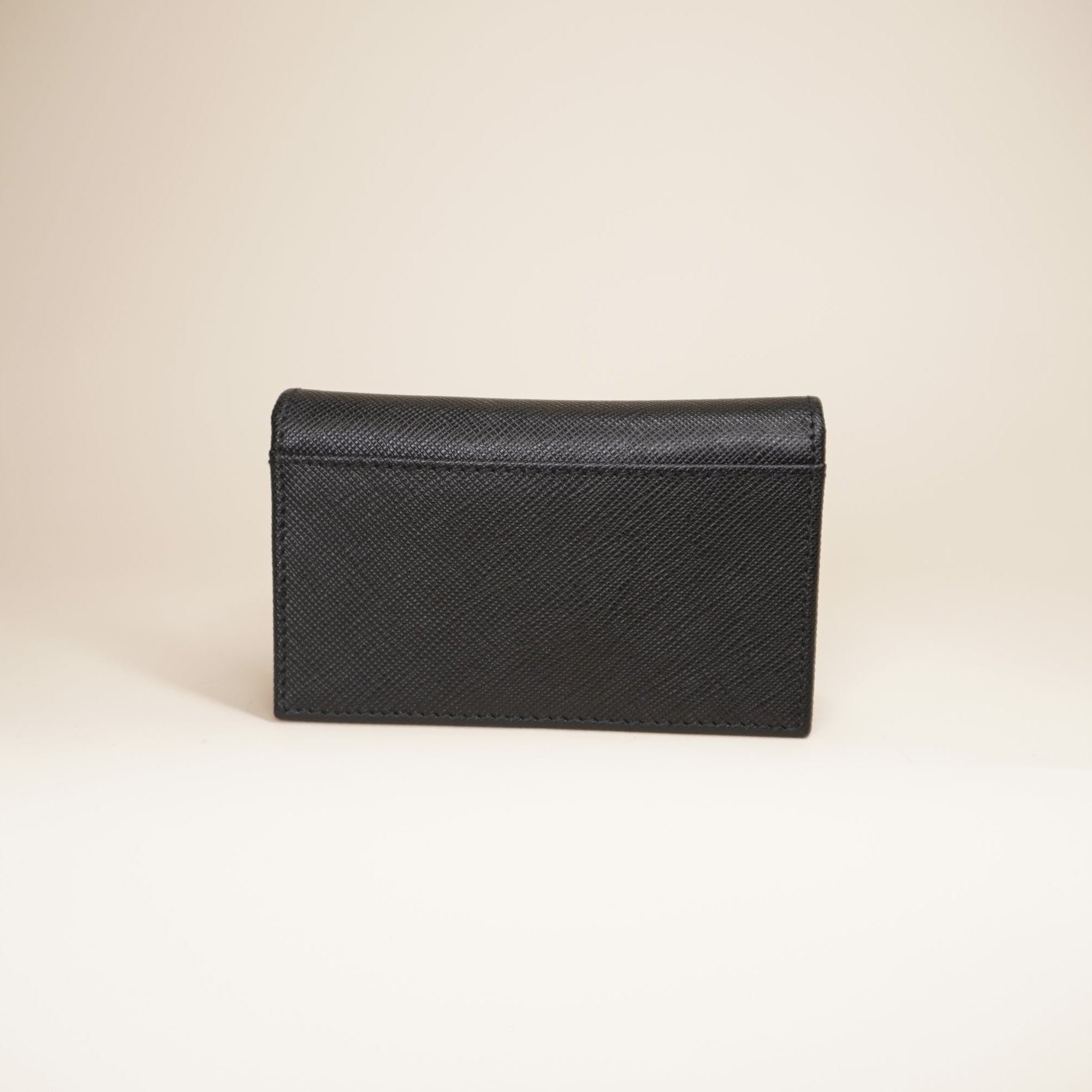 PRE-OWNED  Saffiano Leather Black Wallet 
