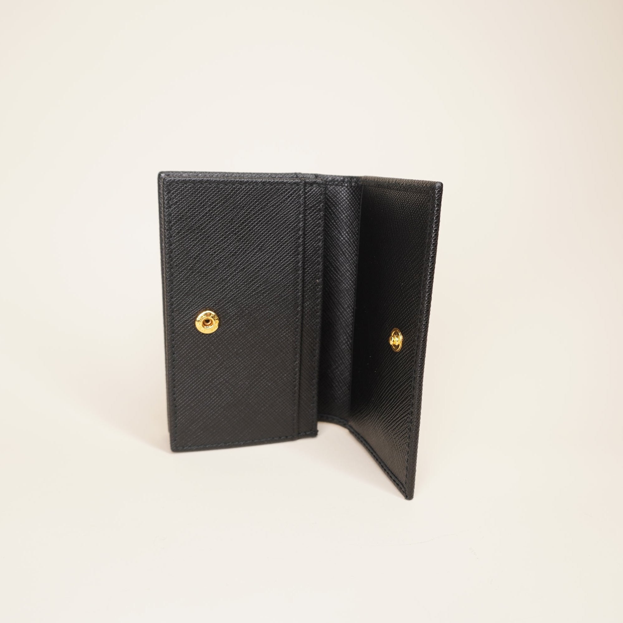 PRE-OWNED  Saffiano Leather Black Wallet 