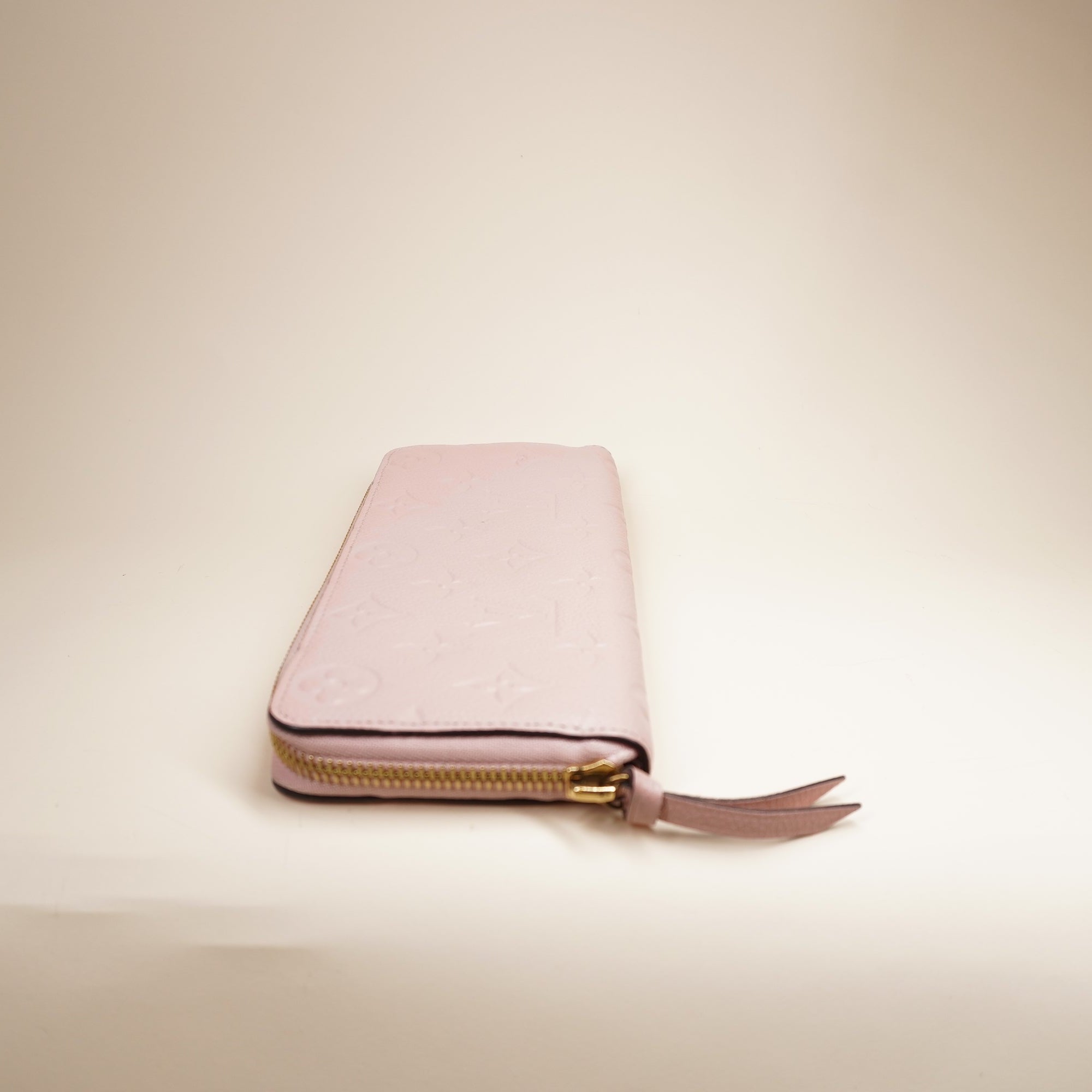 PRE-OWNED LV Rose Ballerine Monogram Empreinte Leather Clemence Wallet