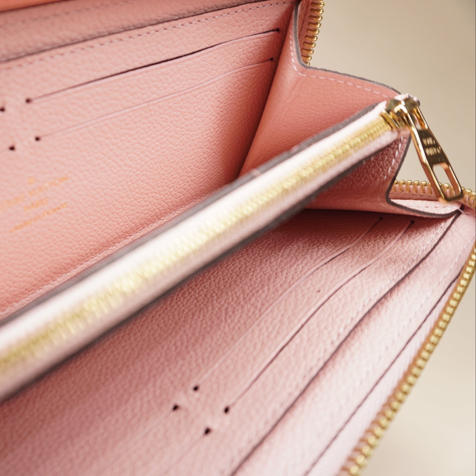 PRE-OWNED LV Rose Ballerine Monogram Empreinte Leather Clemence Wallet