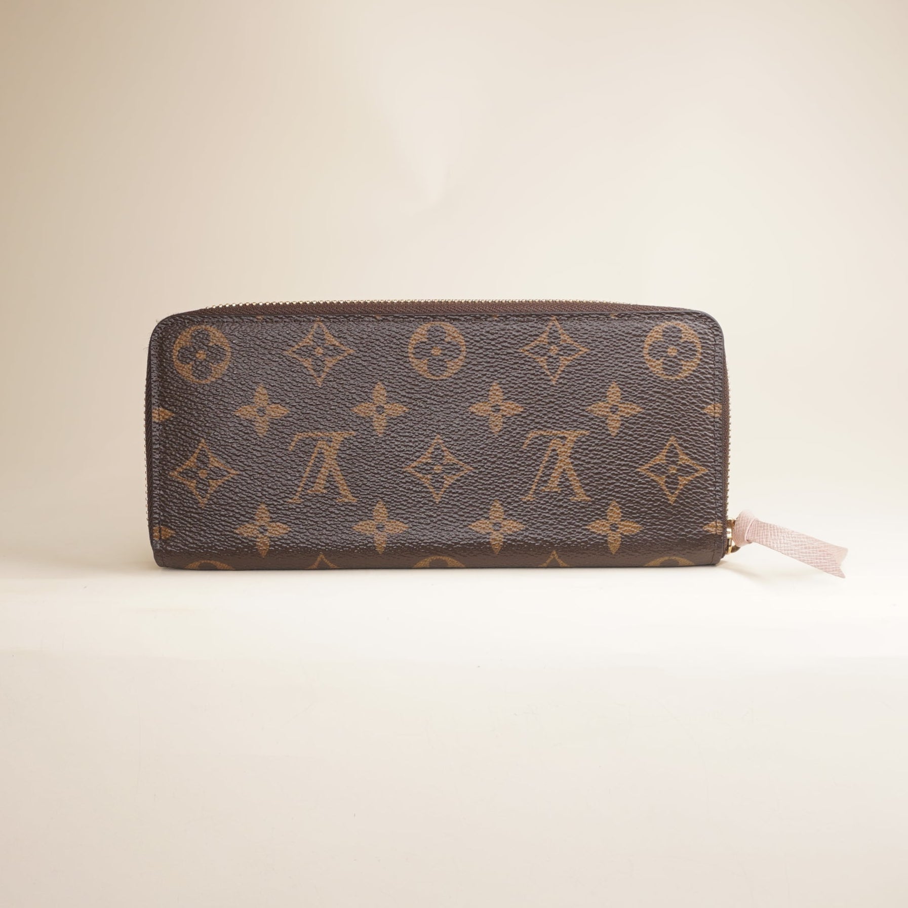 PRE-OWNED Clemence Monogram Canvas Zipper Long Wallet
