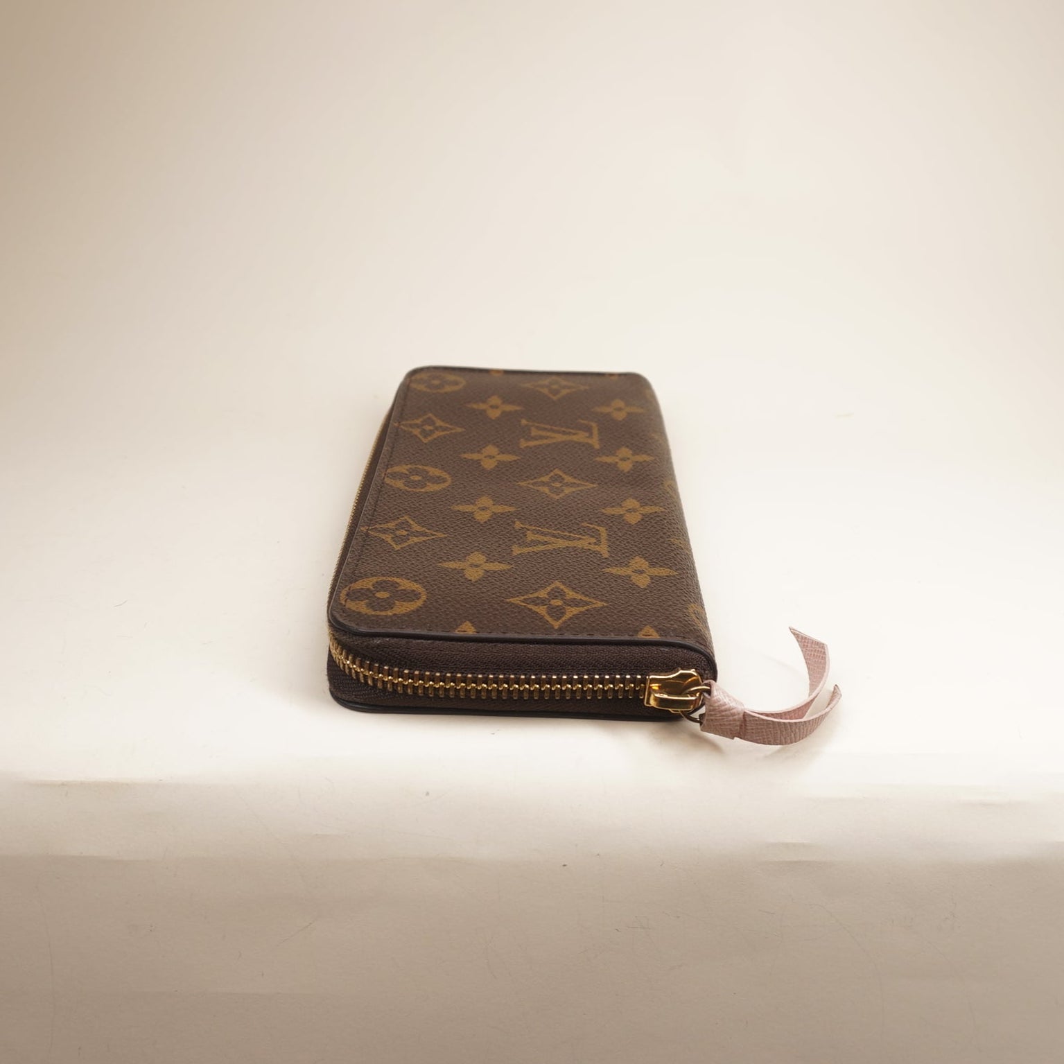 PRE-OWNED Clemence Monogram Canvas Zipper Long Wallet