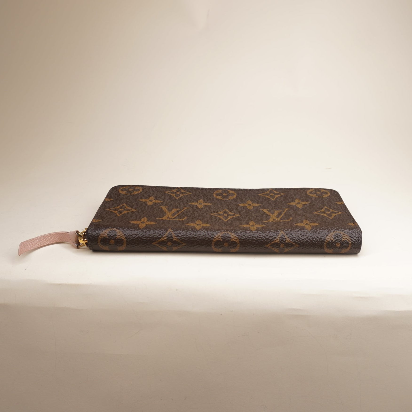 PRE-OWNED Clemence Monogram Canvas Zipper Long Wallet