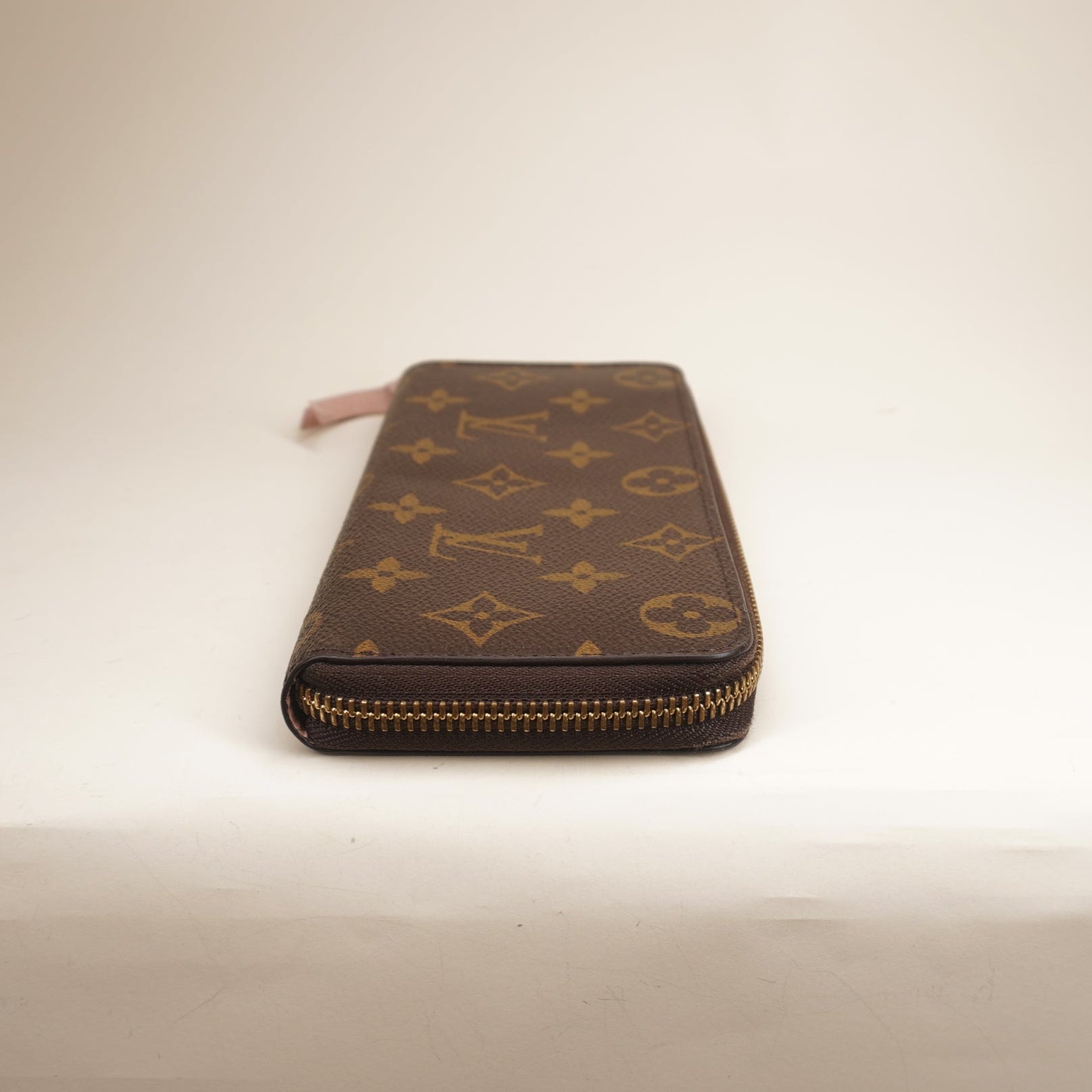 PRE-OWNED Clemence Monogram Canvas Zipper Long Wallet