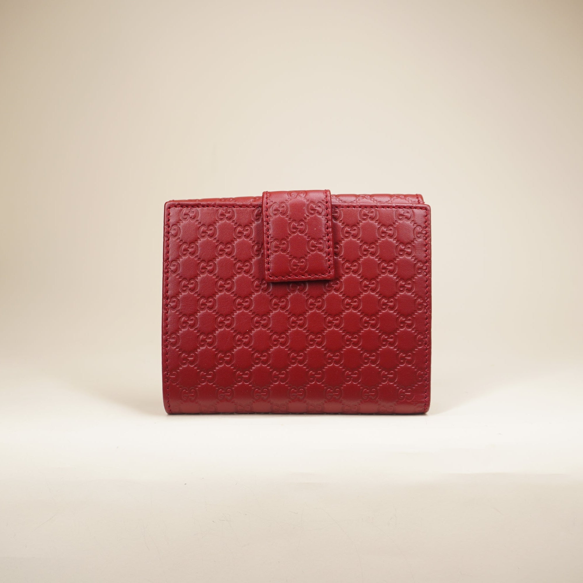 PRE-OWNED GG Red Microguccissima Bifold Wallet
