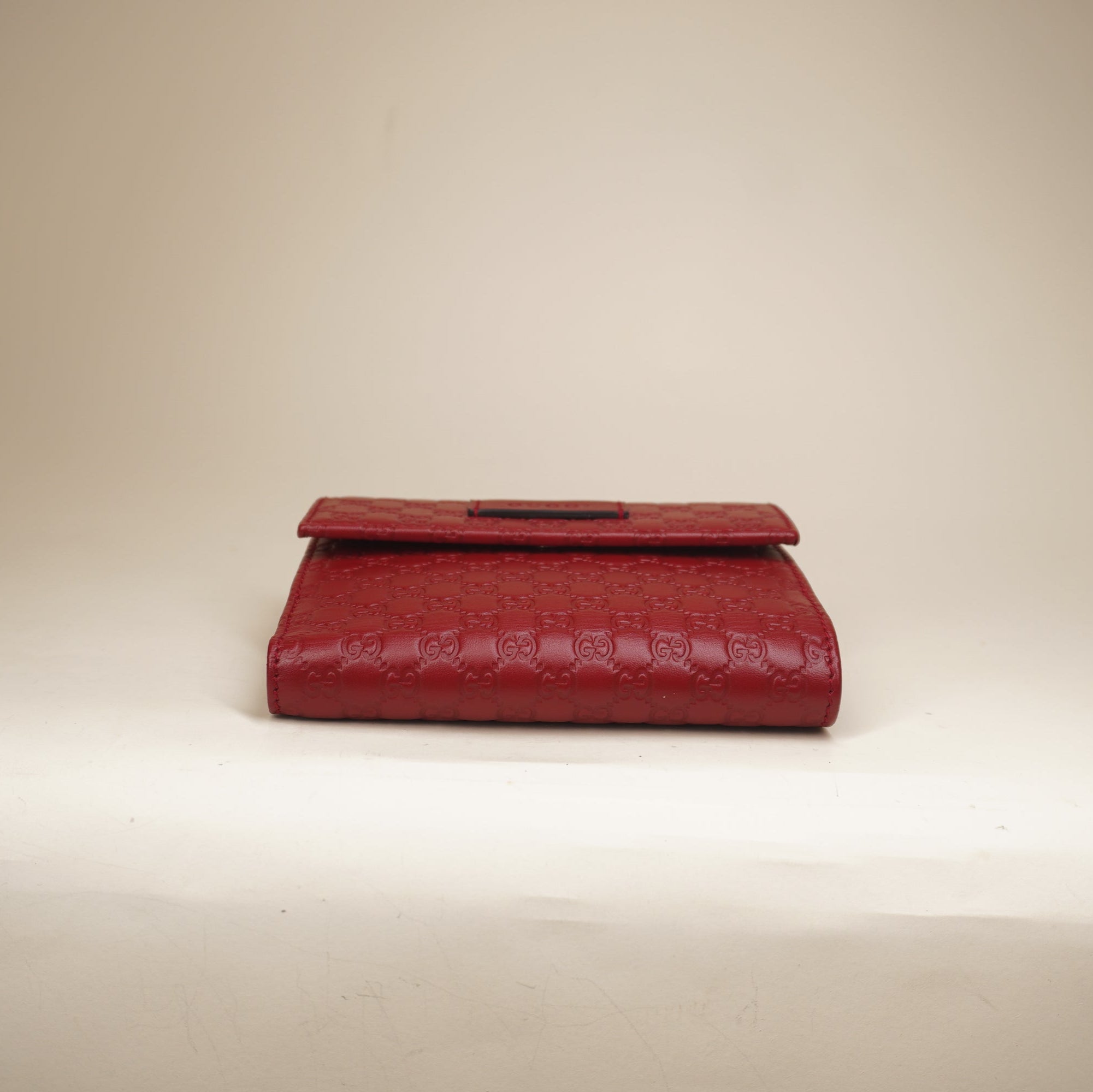 PRE-OWNED GG Red Microguccissima Bifold Wallet