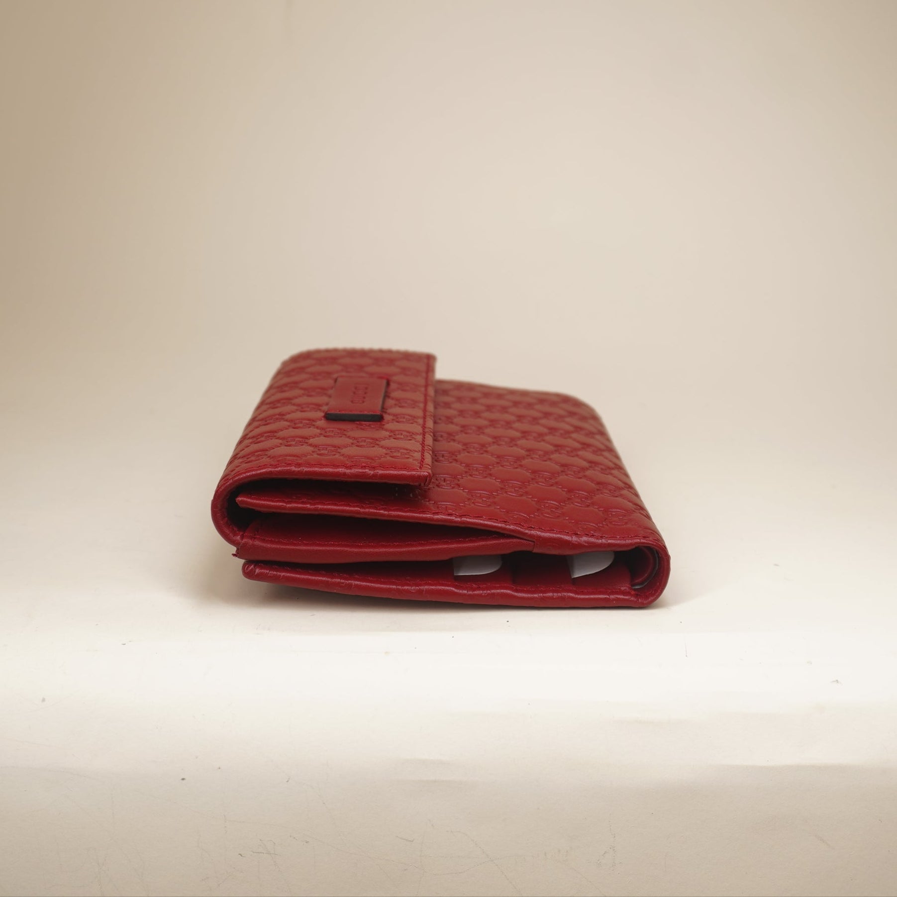 PRE-OWNED GG Red Microguccissima Bifold Wallet