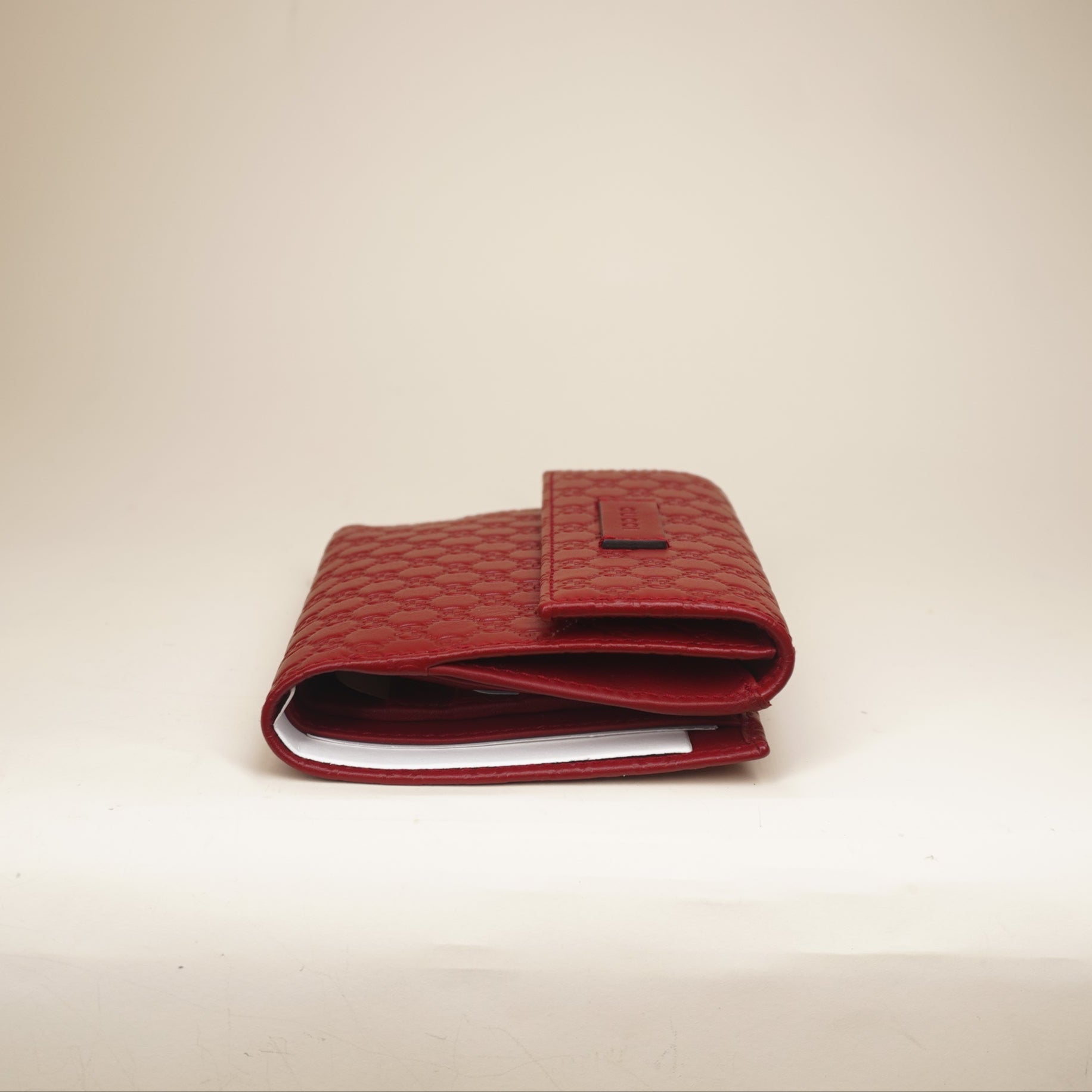 PRE-OWNED GG Red Microguccissima Bifold Wallet