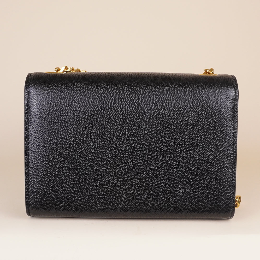 PRE-OWNED Black Kate Classic Monogram Grainy Leather Small Crossbody Bag