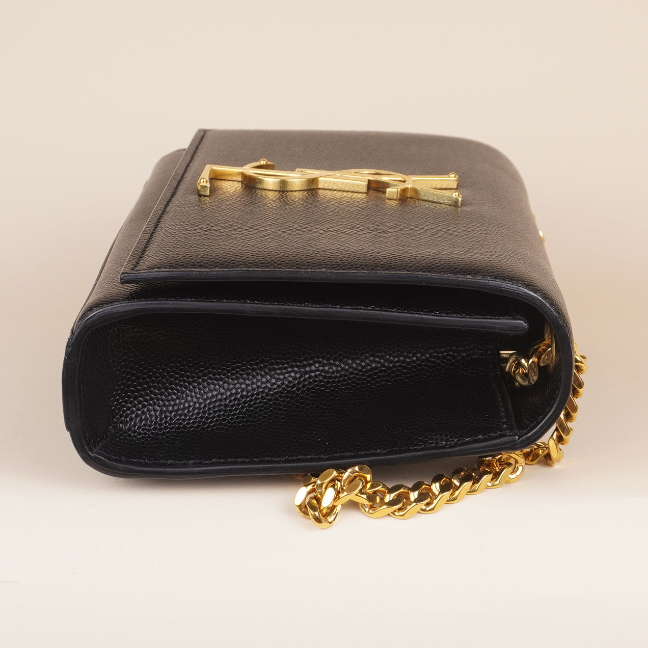 PRE-OWNED Black Kate Classic Monogram Grainy Leather Small Crossbody Bag