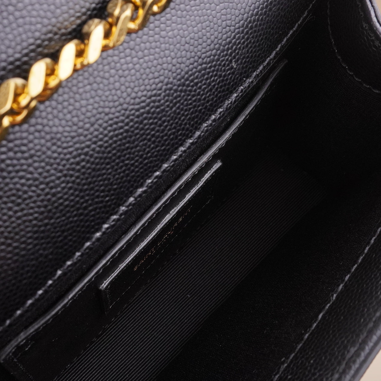 PRE-OWNED Black Kate Classic Monogram Grainy Leather Small Crossbody Bag