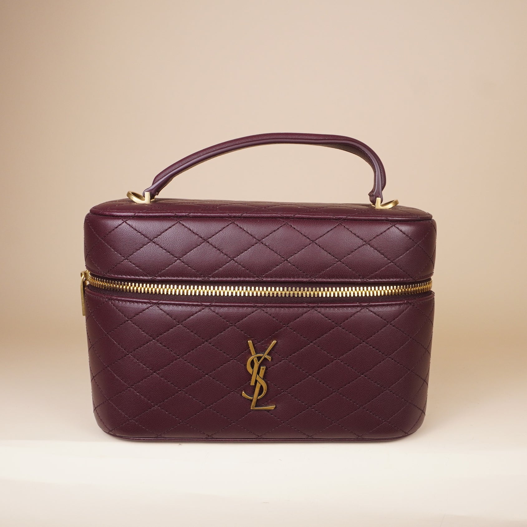 PRE-OWNED Rouge Cabernet Burgundy Gaby Vanity Case Crossbody Bag