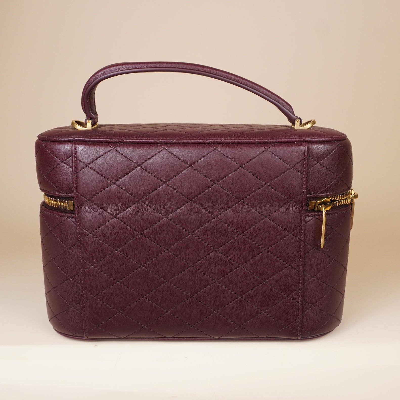PRE-OWNED Rouge Cabernet Burgundy Gaby Vanity Case Crossbody Bag