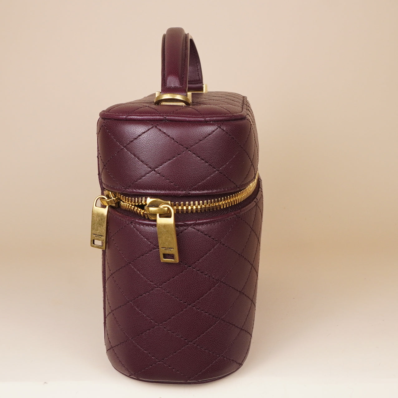 PRE-OWNED Rouge Cabernet Burgundy Gaby Vanity Case Crossbody Bag