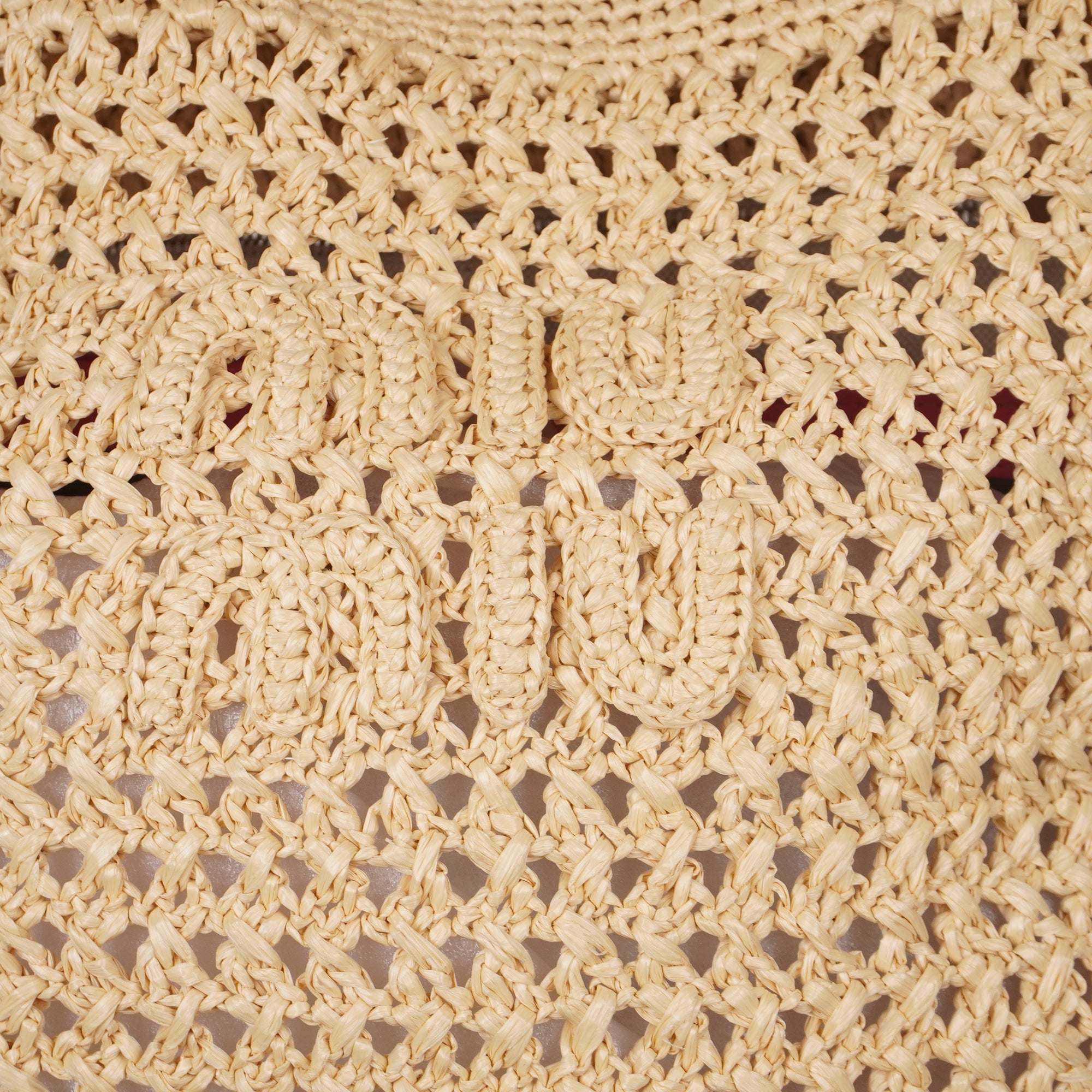 PRE-OWNED Naturale Raffia Crochet Woven Tote Shoulder Bag