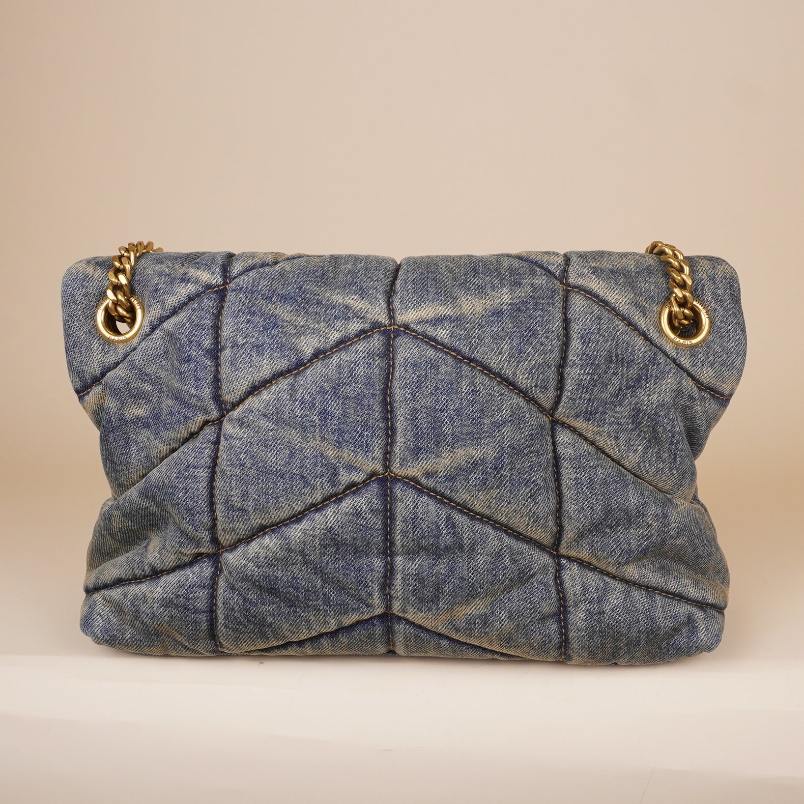 PRE-OWNED Denim Loulou Puffer Shoulder Bag