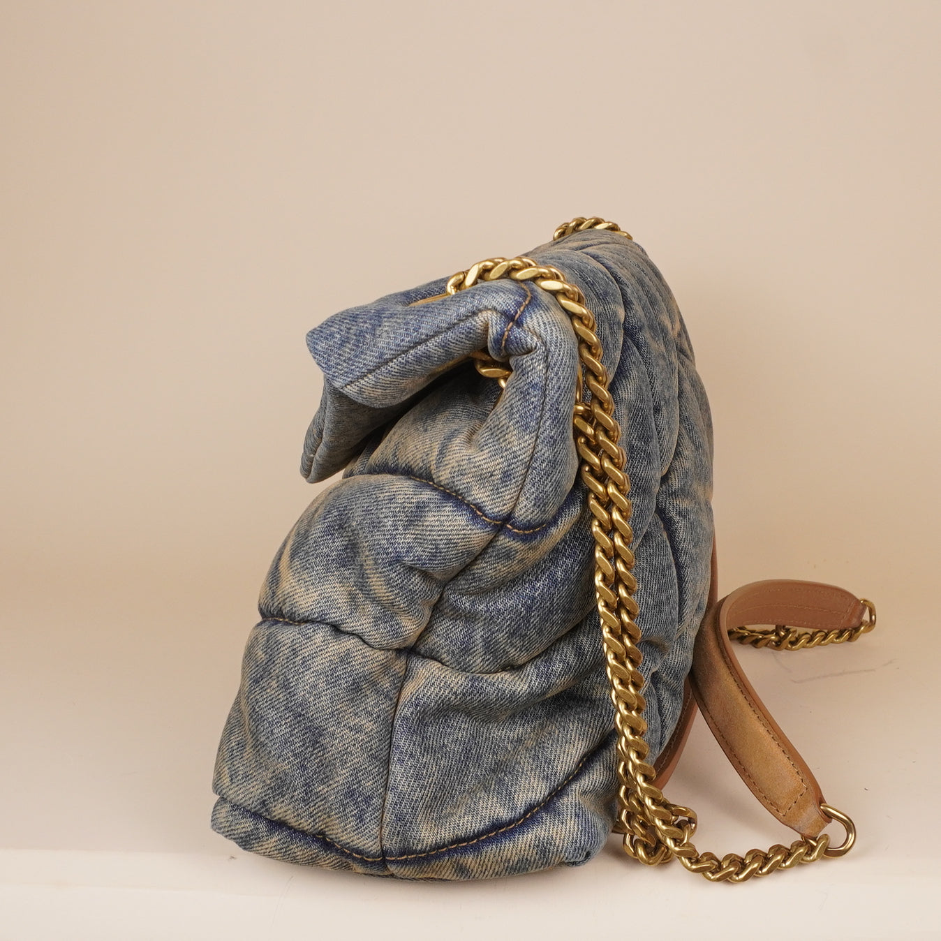 PRE-OWNED Denim Loulou Puffer Shoulder Bag