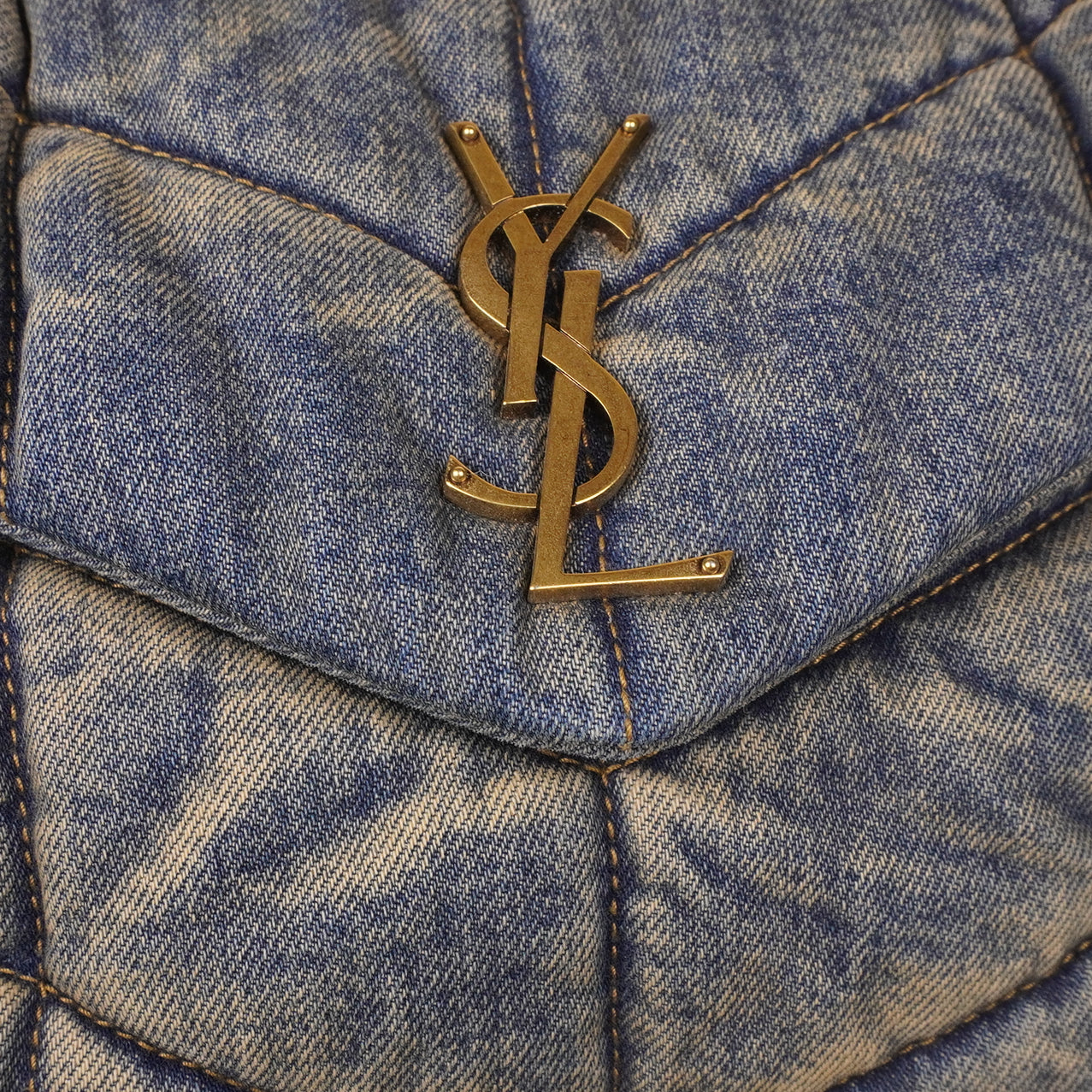 PRE-OWNED Denim Loulou Puffer Shoulder Bag