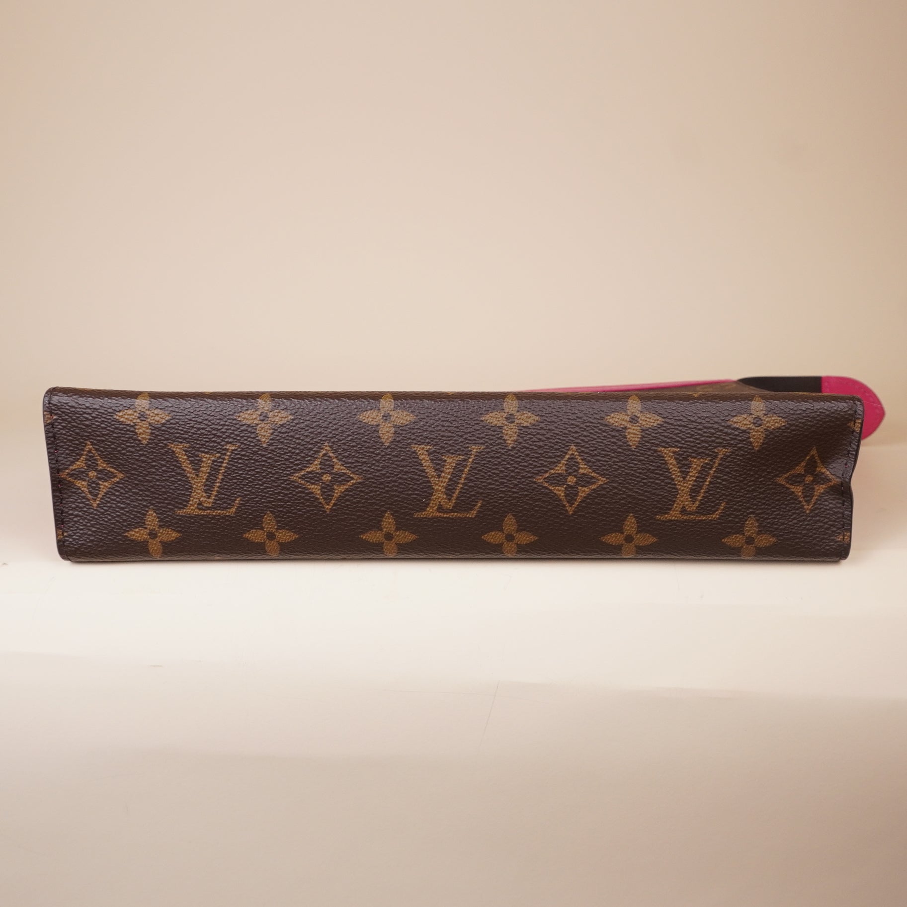 PRE-OWNED LV Monogram Macassar Pochette Voyage MM Fuchsia
