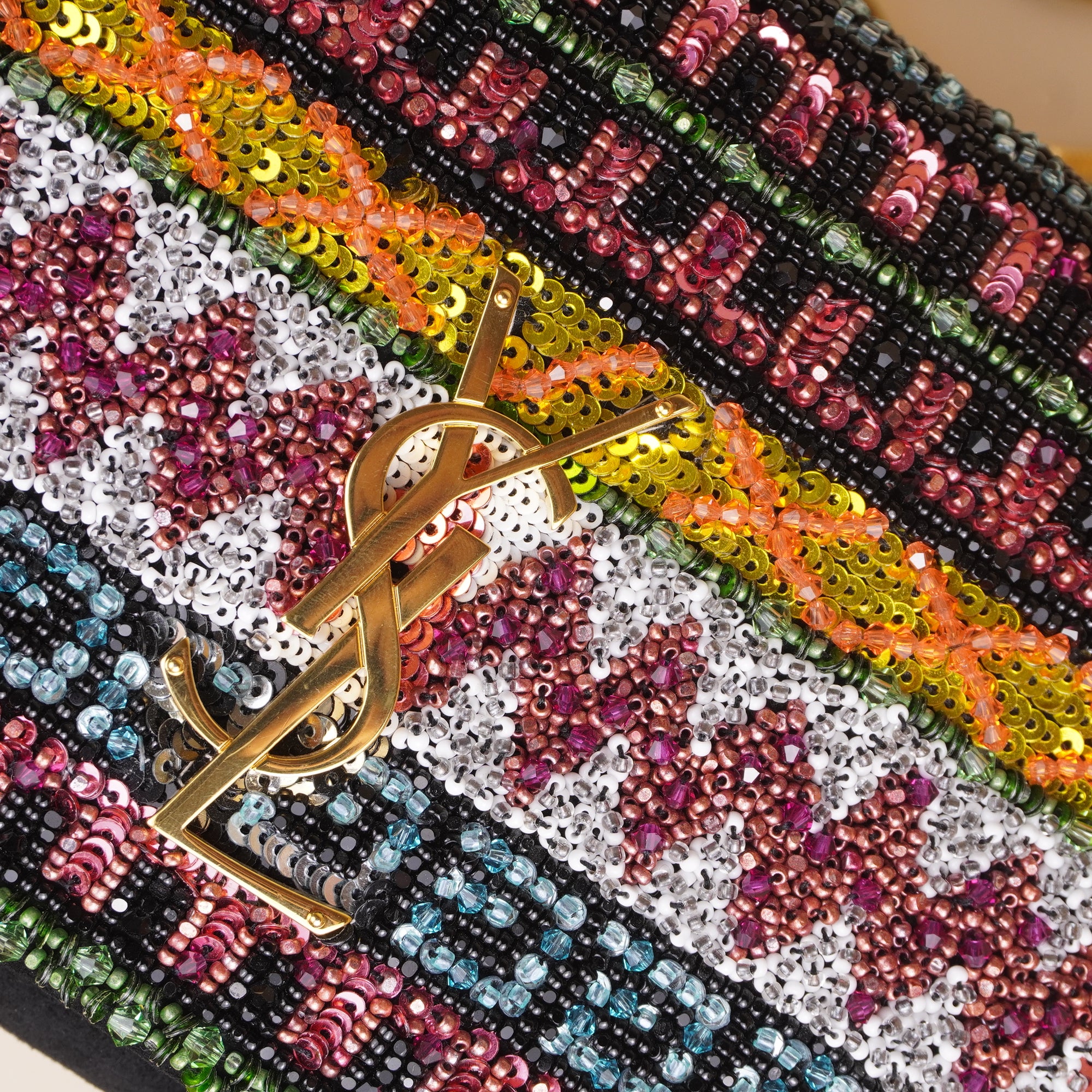 PRE-OWNED New Black Suede and Sea Pearl Crossbody Bag