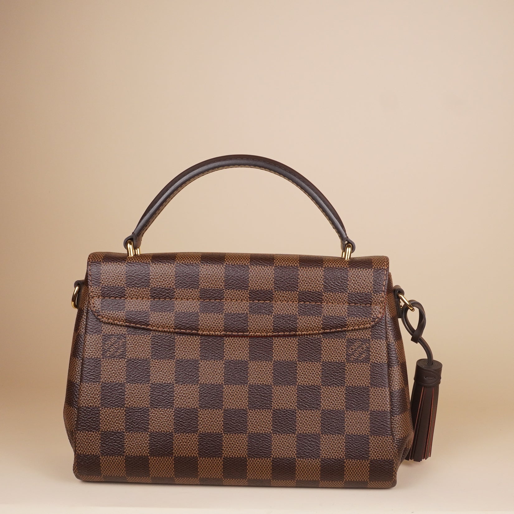PRE-OWNED LV Damier Ebene Croisette Shoulder Bag