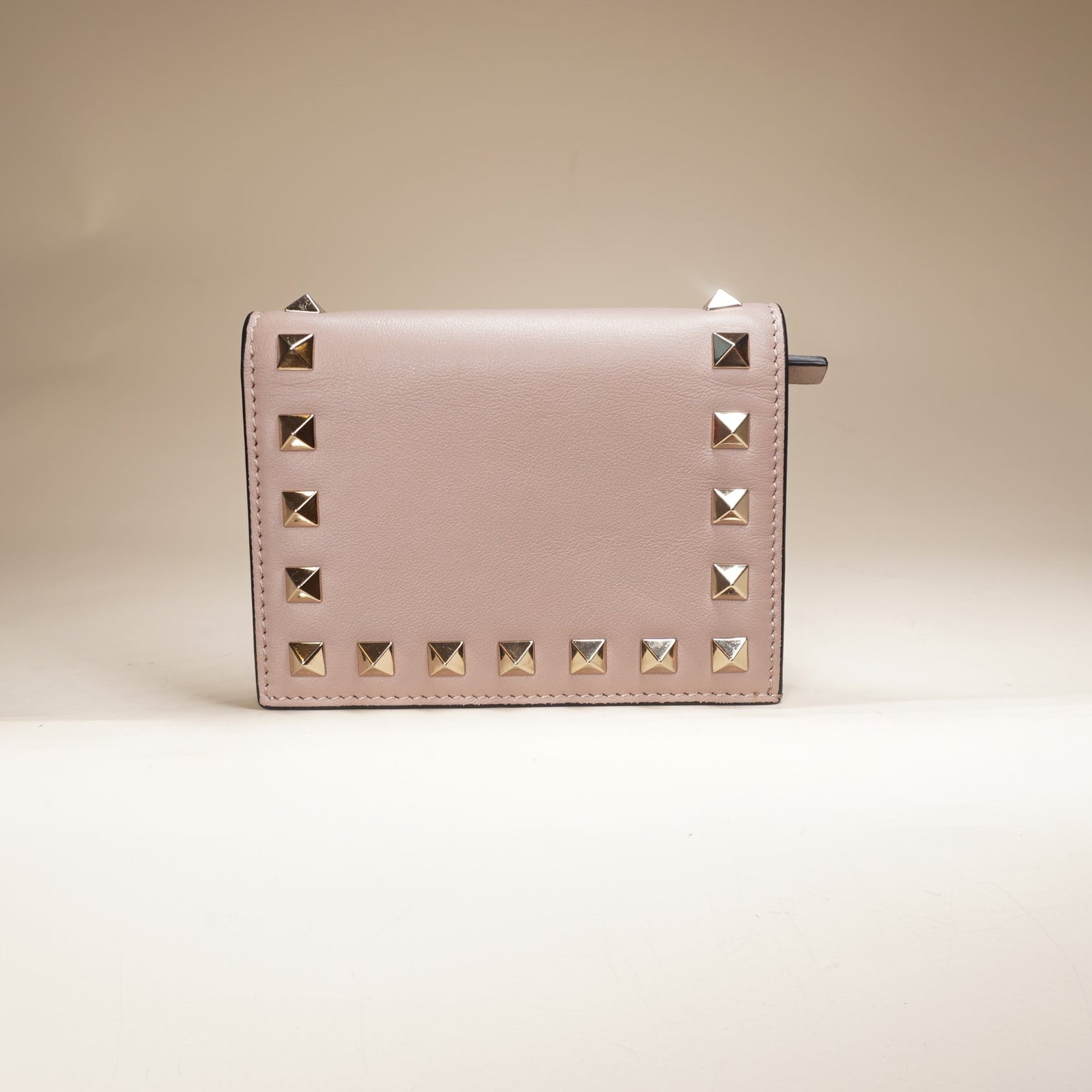 PRE-OWNED Light Pink Small Rockstud Wallet