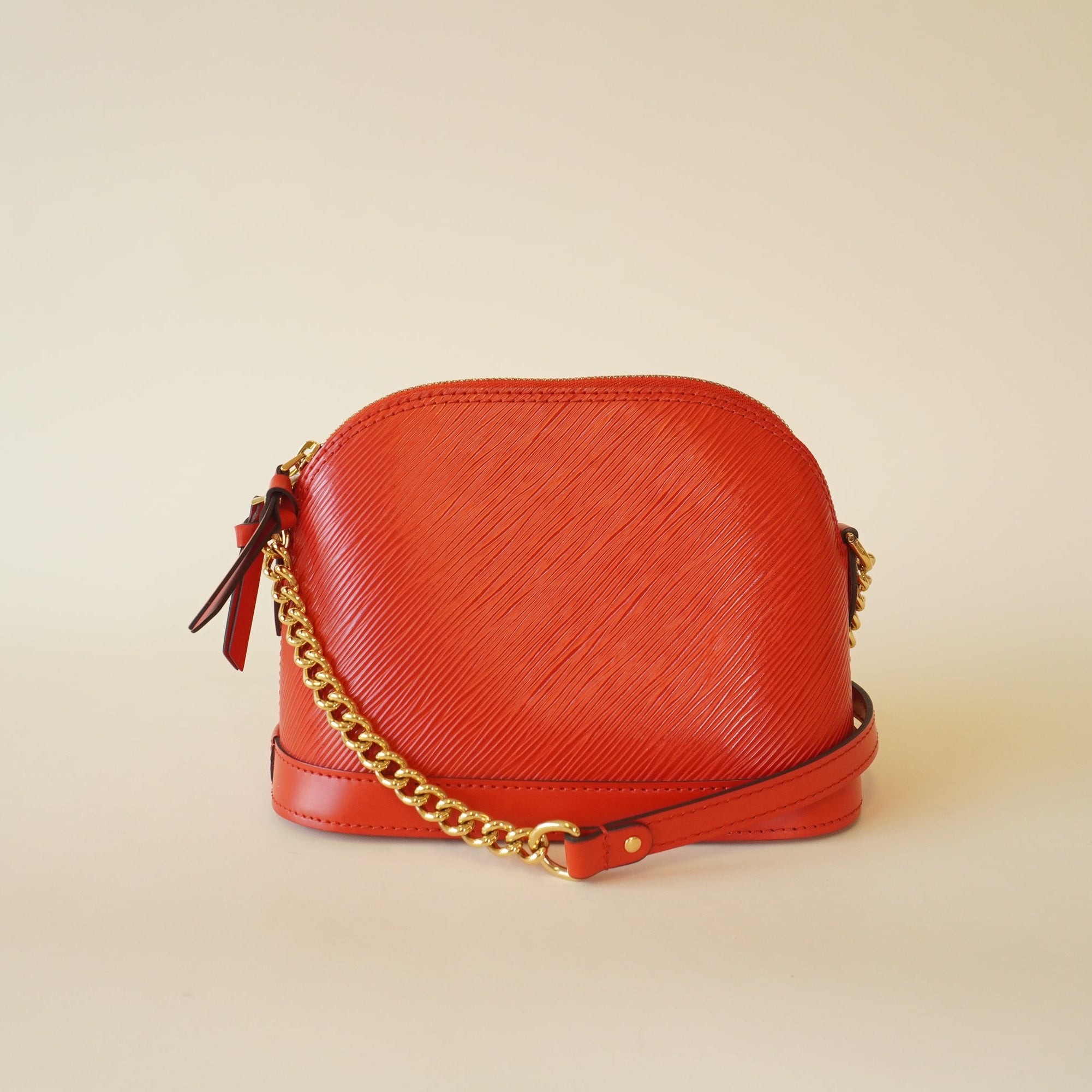 PRE-OWNED LV Red Epi Alma Mini Coquelicot Shoulder Bag
