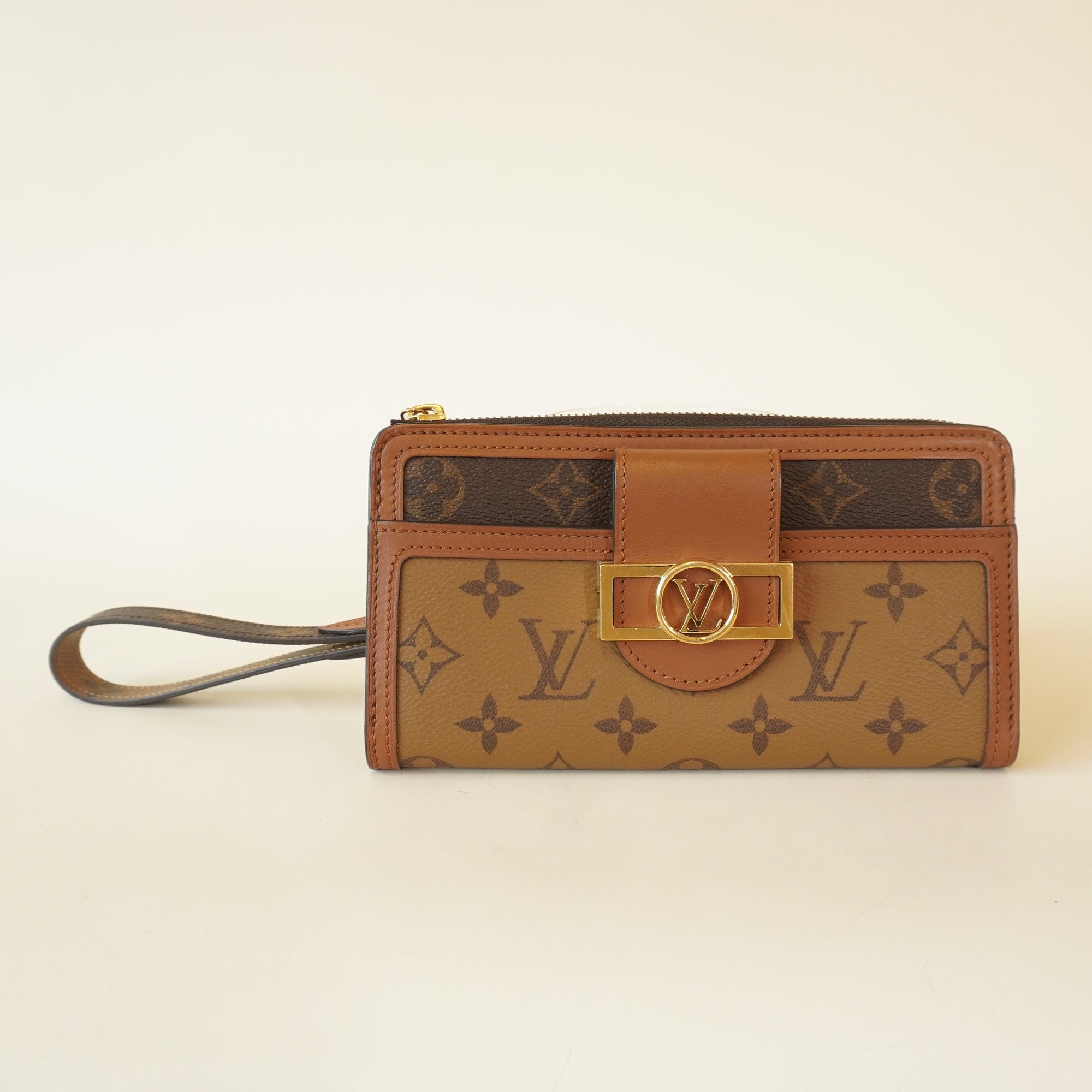 PRE-OWNED LV Reverse Monogram Canvas Dauphine Clutch