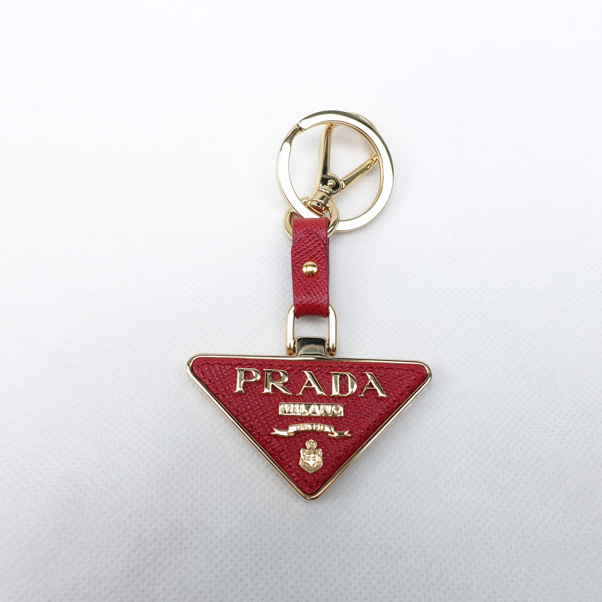 PRE-OWNED Red Triangle Bag Charm