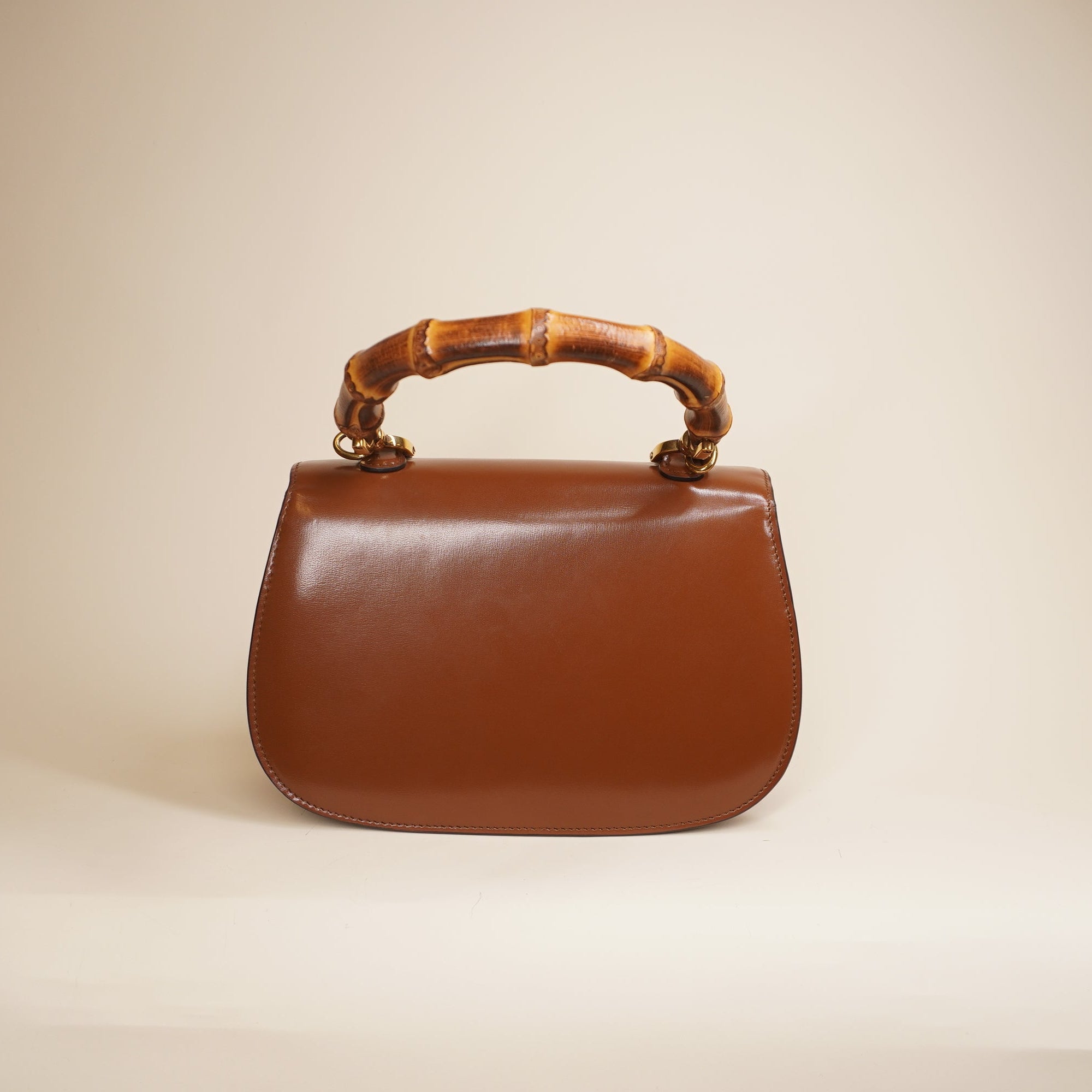 PRE-OWNED GG Bamboo 1947 Small Brown Shoulder Bag