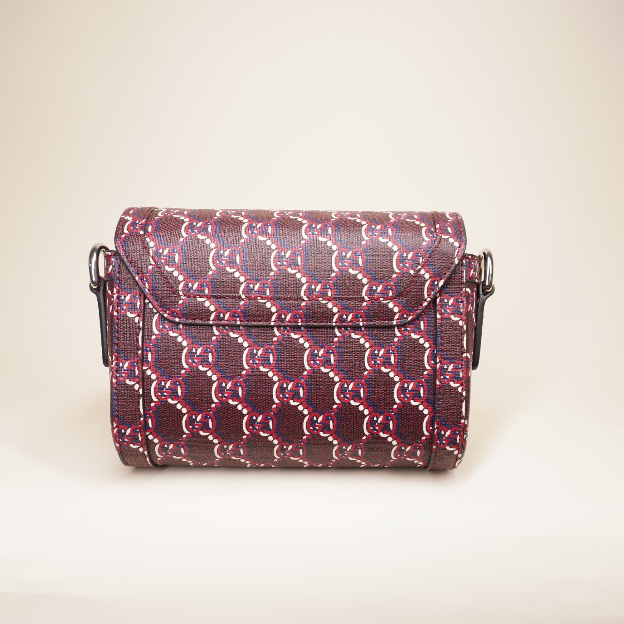 PRE-OWNED GG Shadow Monogram Super Mini Shoulder Bag Rosso Ancora Red