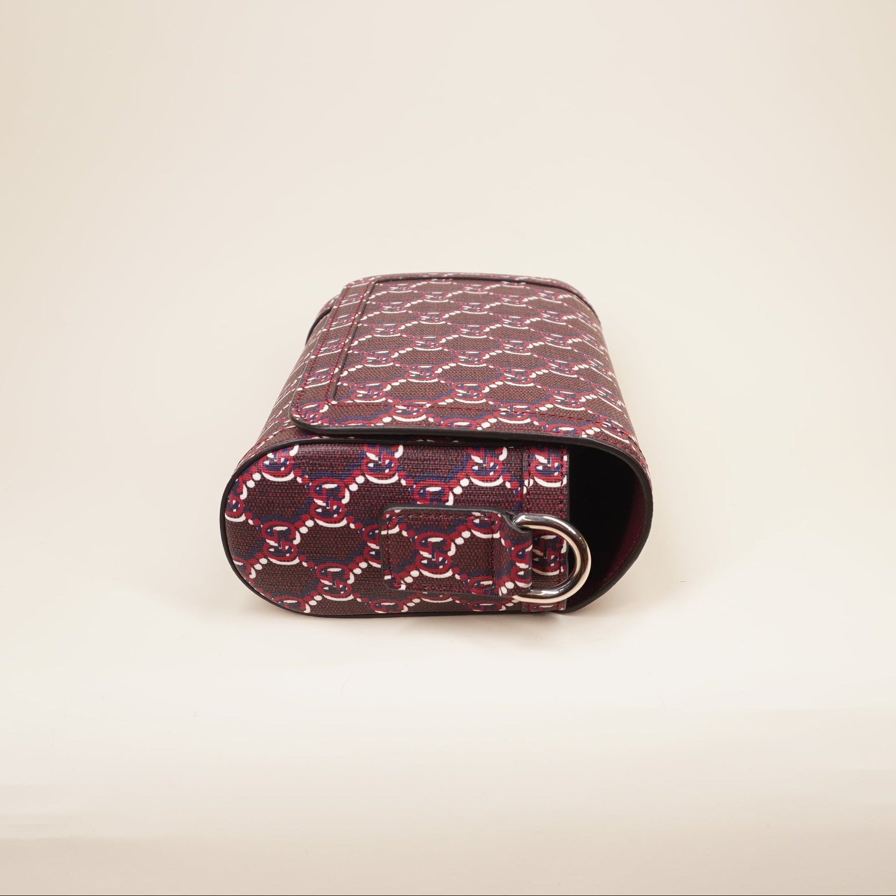 PRE-OWNED GG Shadow Monogram Super Mini Shoulder Bag Rosso Ancora Red