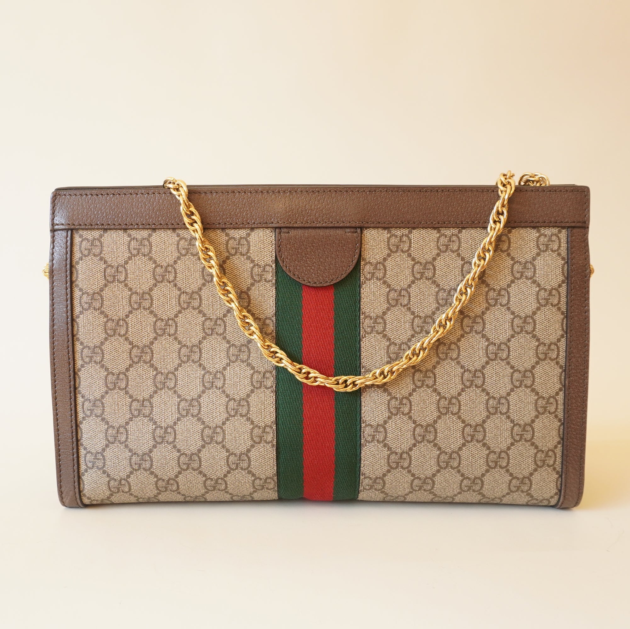 Bolso de hombro de lona GG Ophidia de segunda mano