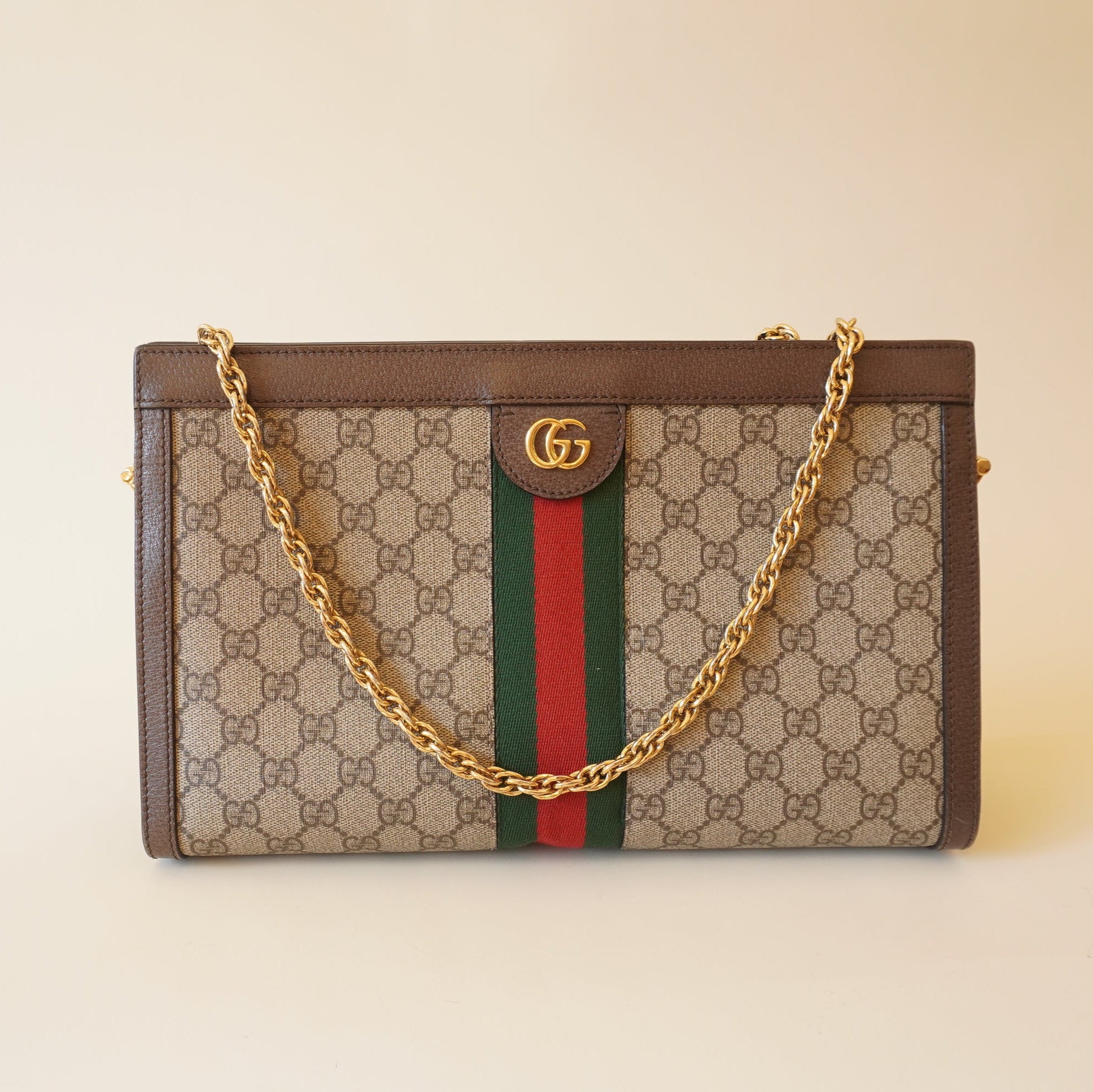 Bolso de hombro de lona GG Ophidia de segunda mano