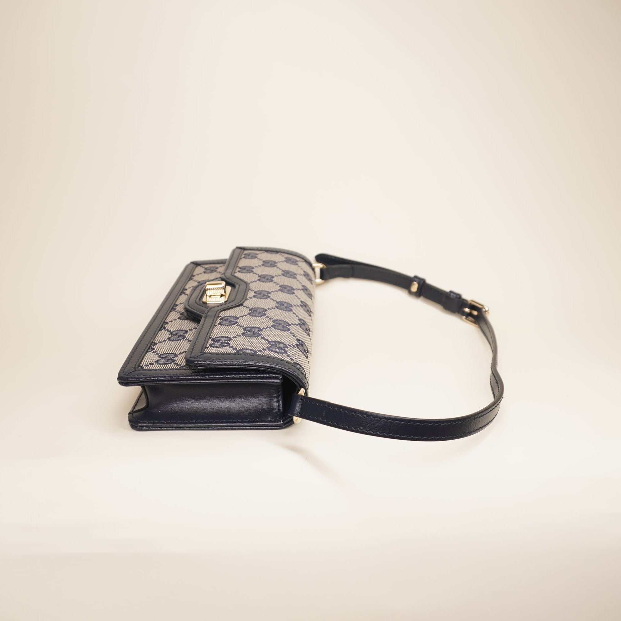 PRE-OWNED Monogram Mini Luce Shoulder Bag Beige Ebony