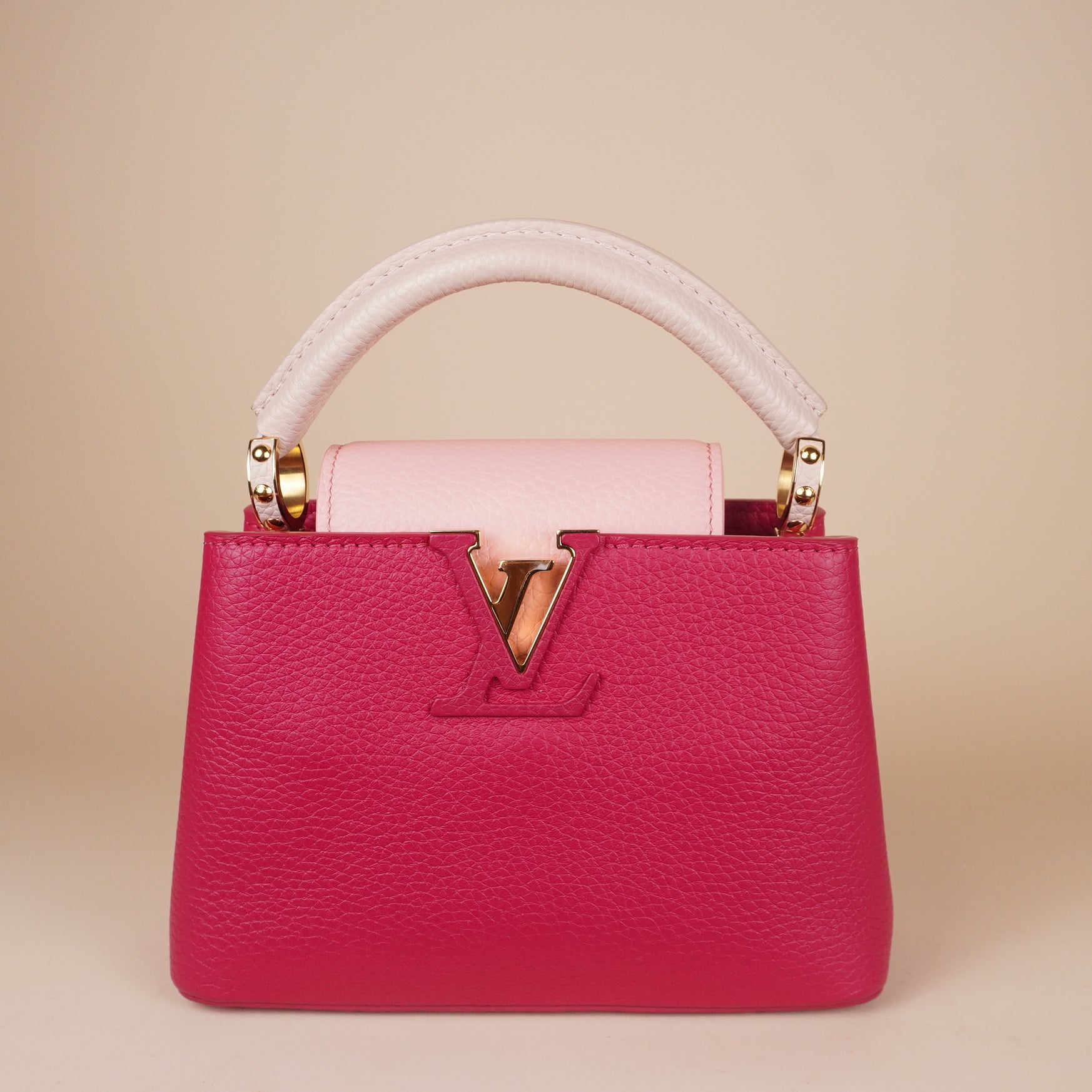 PRE-OWNED LV Taurillon Flower Chain Capucines Mini Rose Pondicherry