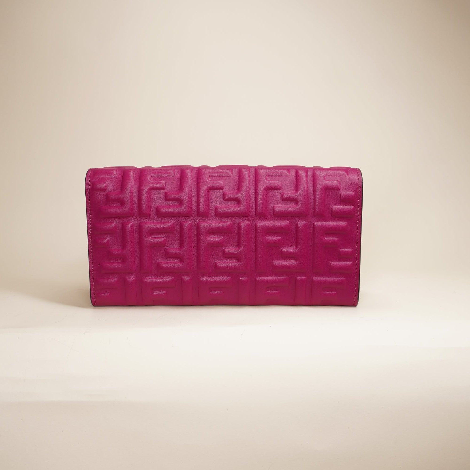 PRE-OWNED Nappa Matisse FF Embossed Continental Wallet On Chain