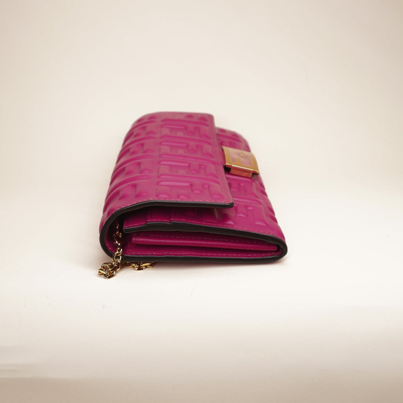 PRE-OWNED Nappa Matisse FF Embossed Continental Wallet On Chain