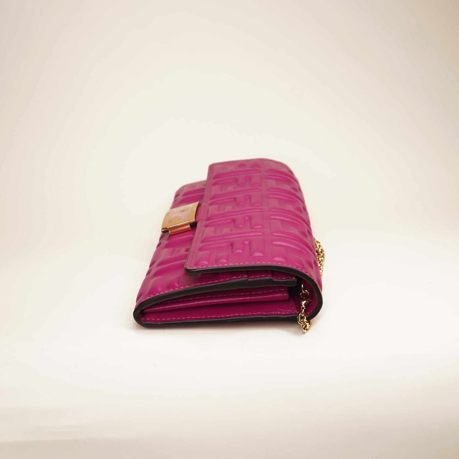 PRE-OWNED Nappa Matisse FF Embossed Continental Wallet On Chain