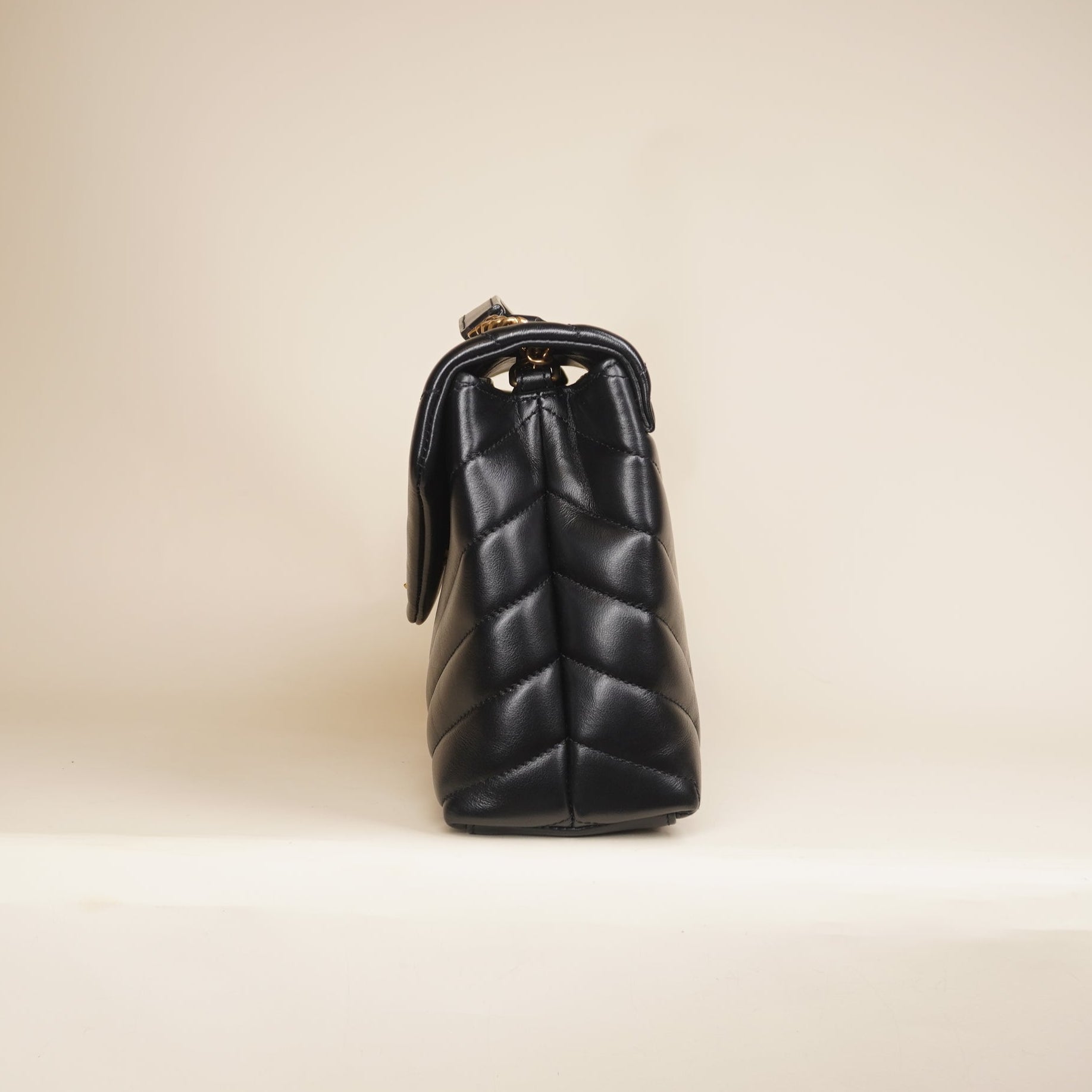 PRE-OWNED Black Leather LouLou Small Shoulder Bag