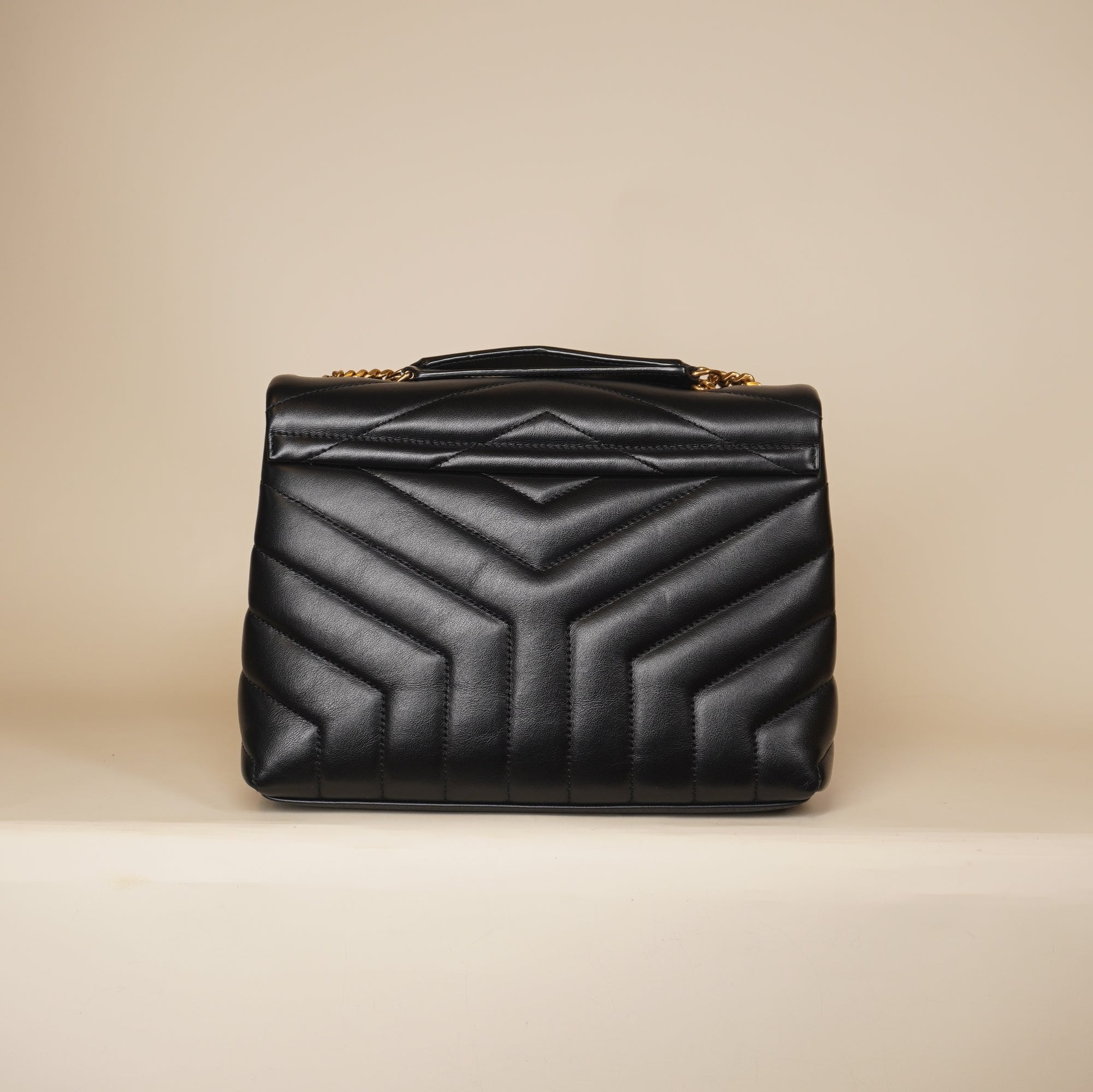 PRE-OWNED Black Leather LouLou Small Shoulder Bag