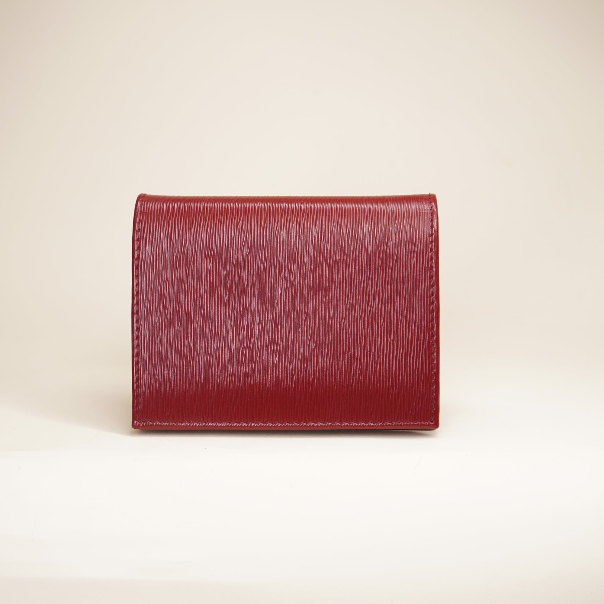 Saffiano Leather Short Wallet Red